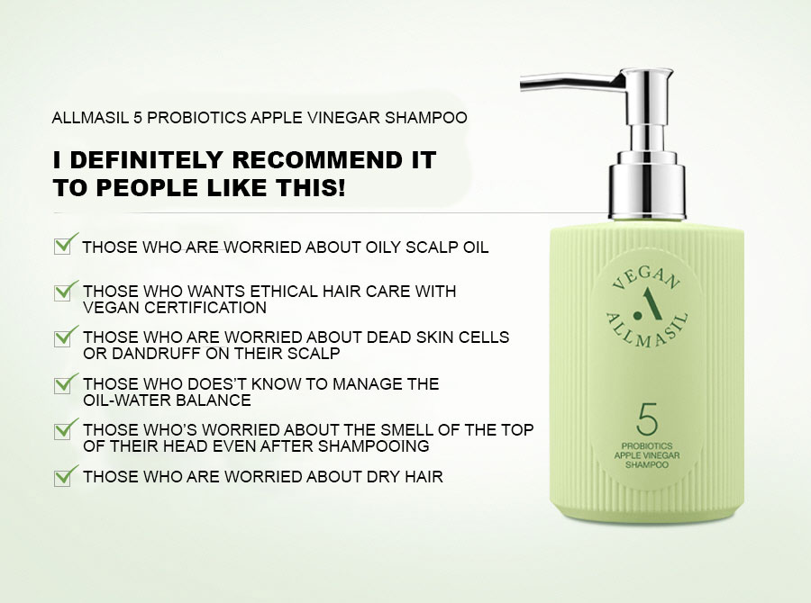 ALLMASIL: 5 Probiotic Apple Vinegar Shampoo