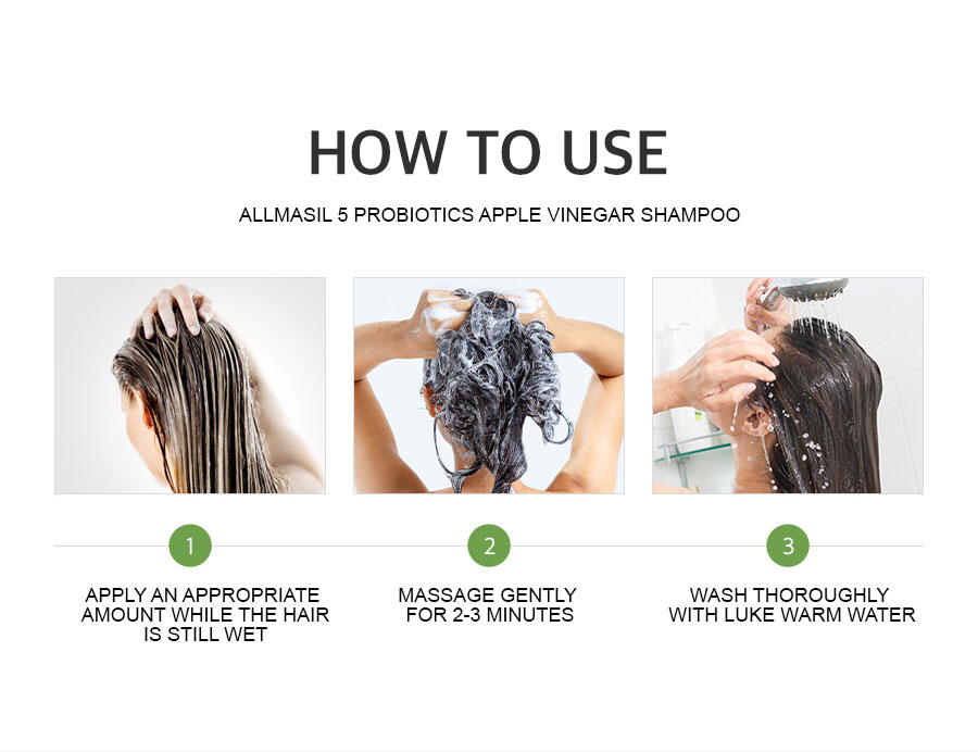 ALLMASIL: 5 Probiotic Apple Vinegar Shampoo