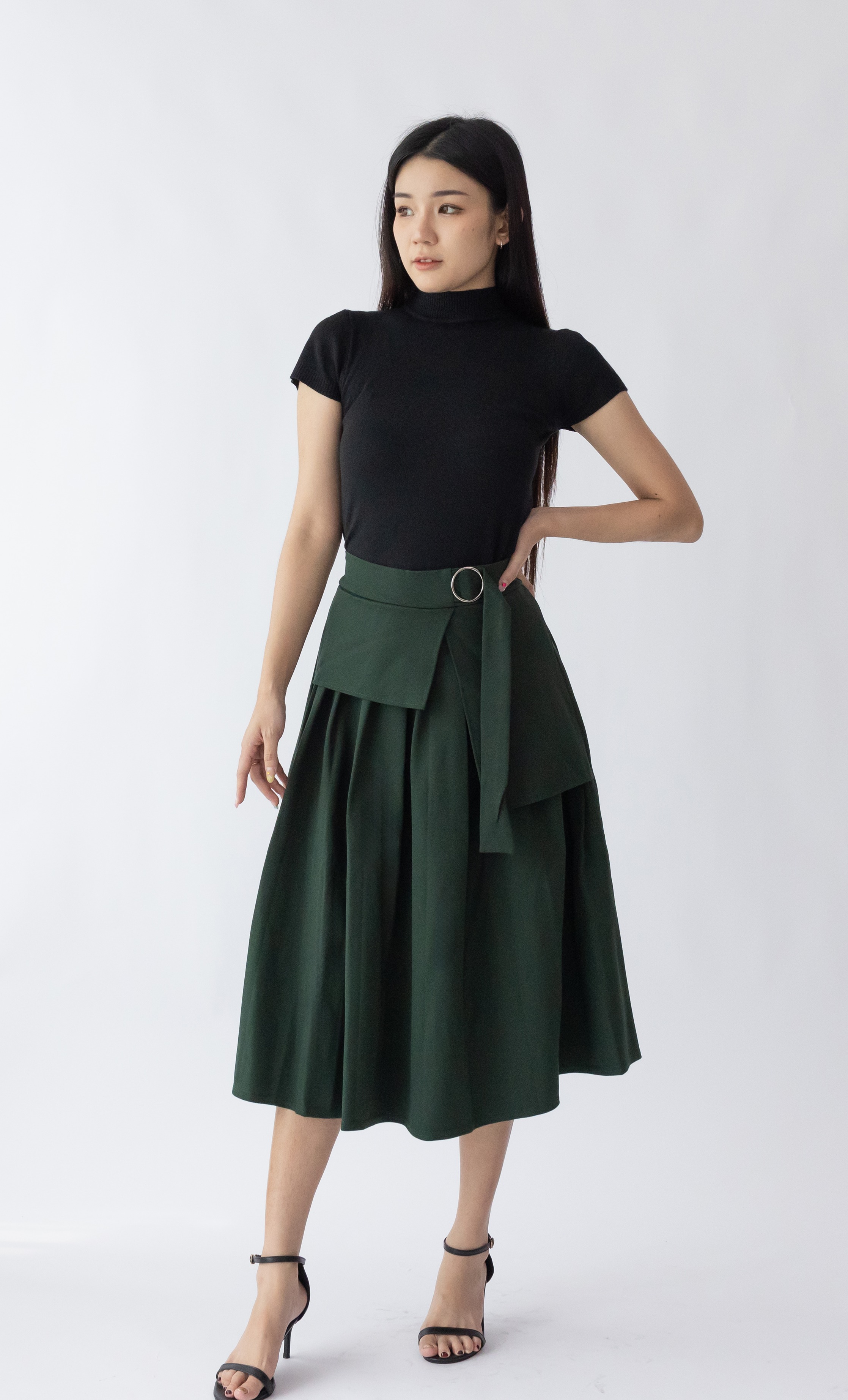 002 Annabelle Pleated A-Line Skirt (UW 37-48cm; H FS; L 74cm)