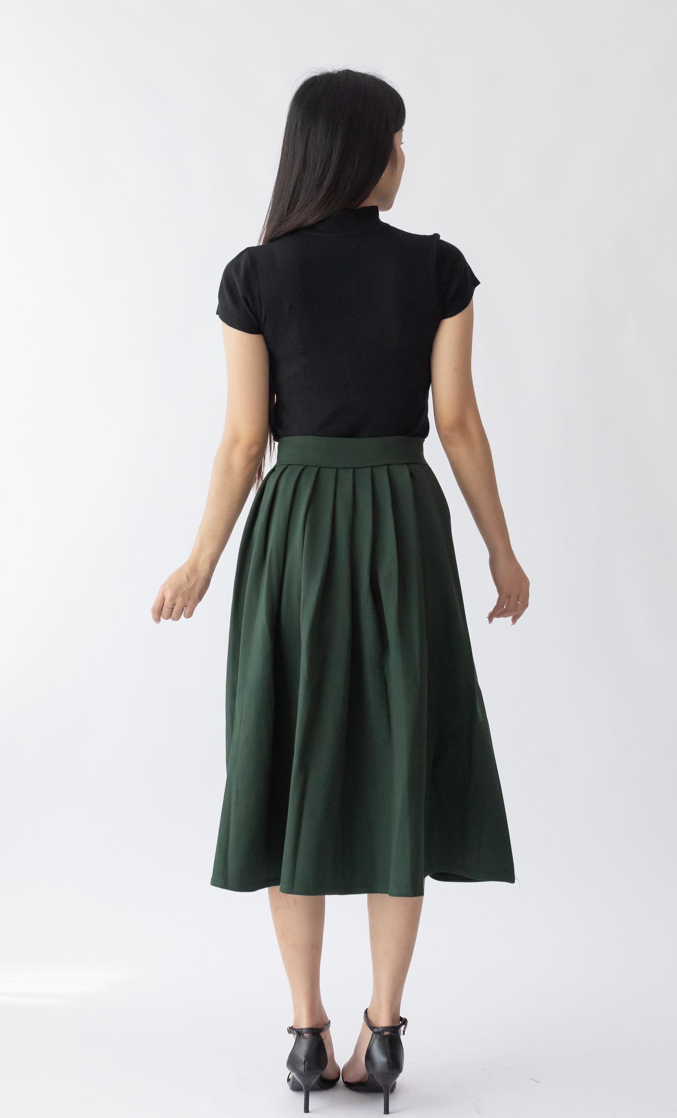 002 Annabelle Pleated A-Line Skirt (UW 37-48cm; H FS; L 74cm)
