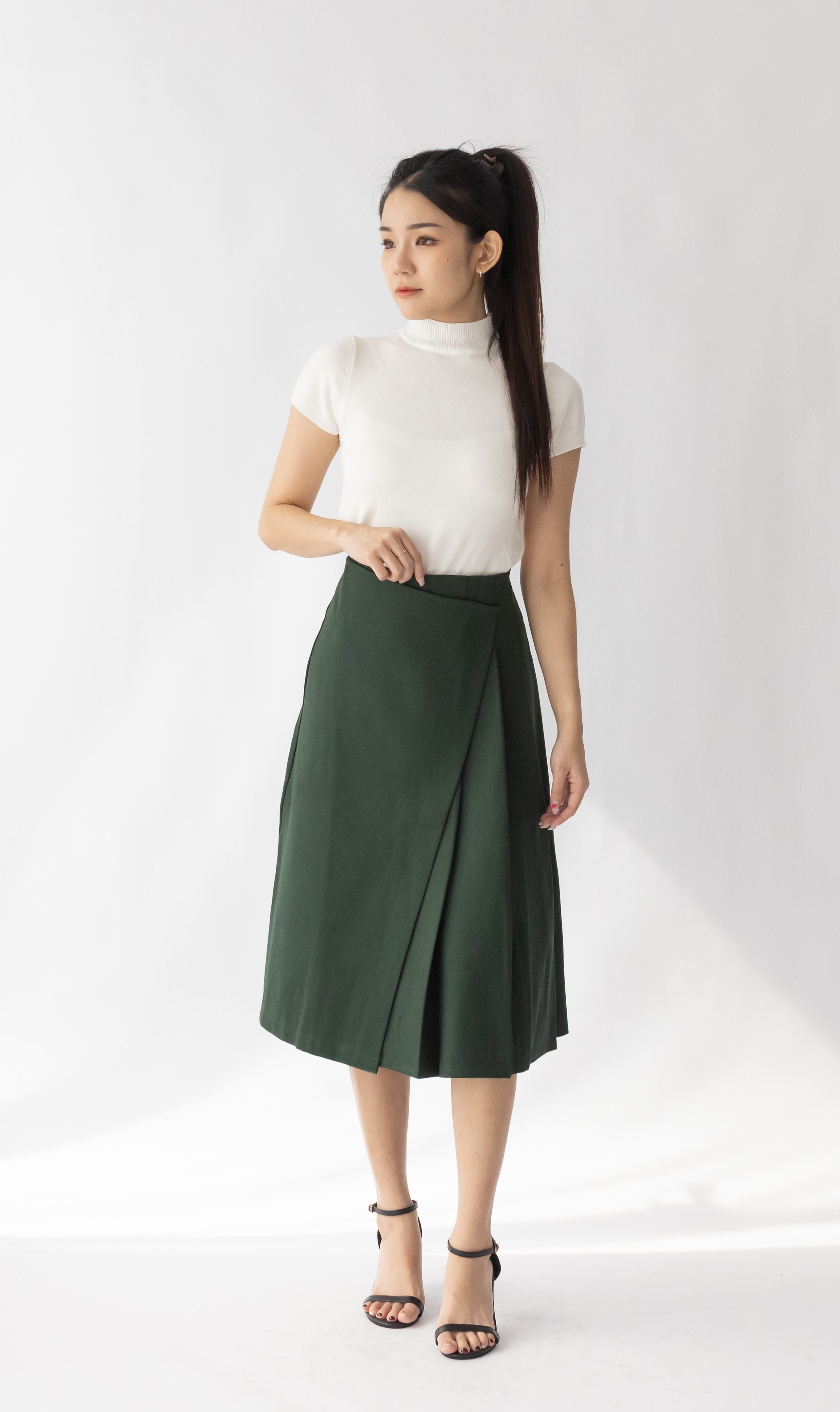 003 Anniko A-Line Midi Skirt (UW 36-48cm; H 46-58cm; L 68cm)