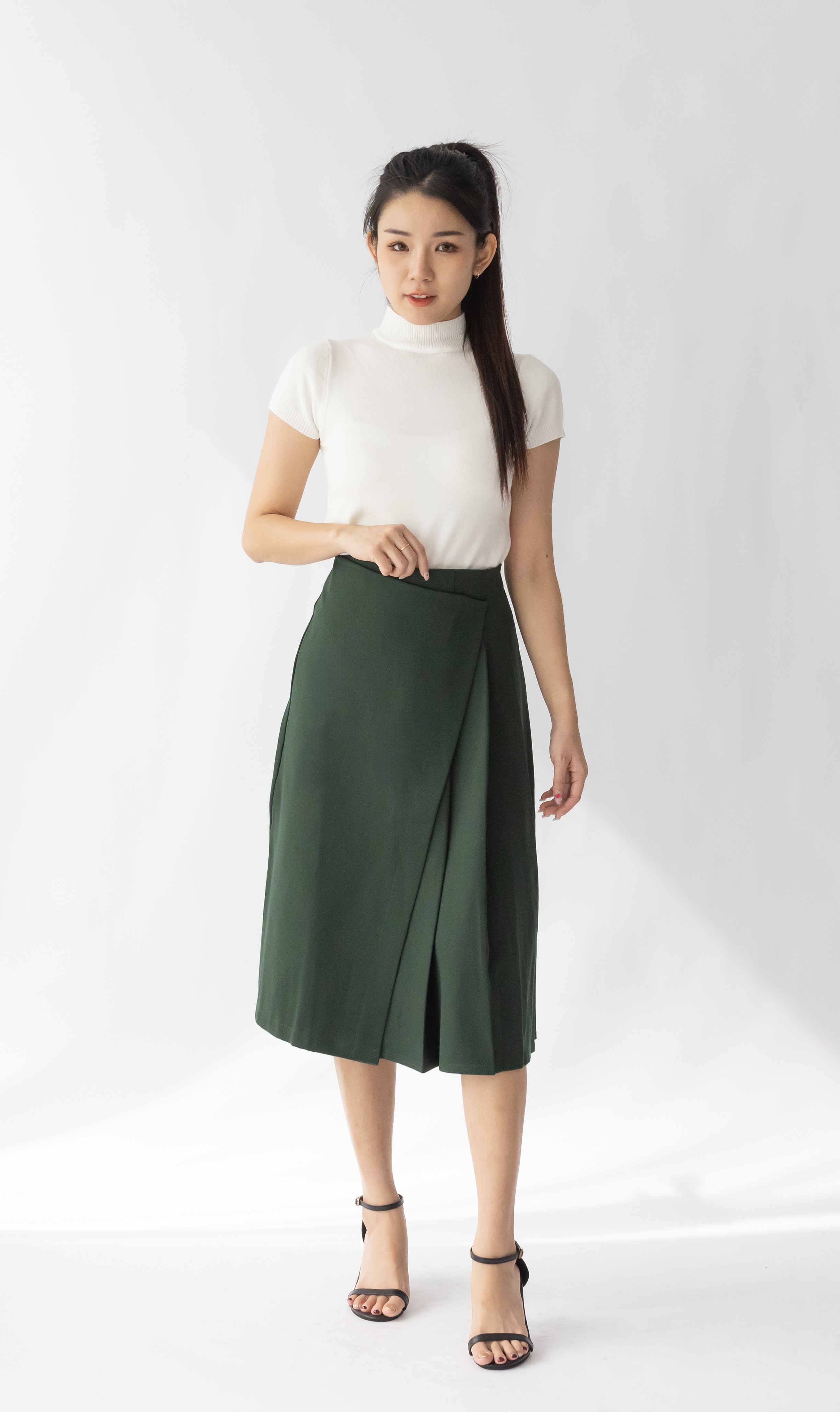 003 Anniko A-Line Midi Skirt (UW 36-48cm; H 46-58cm; L 68cm)