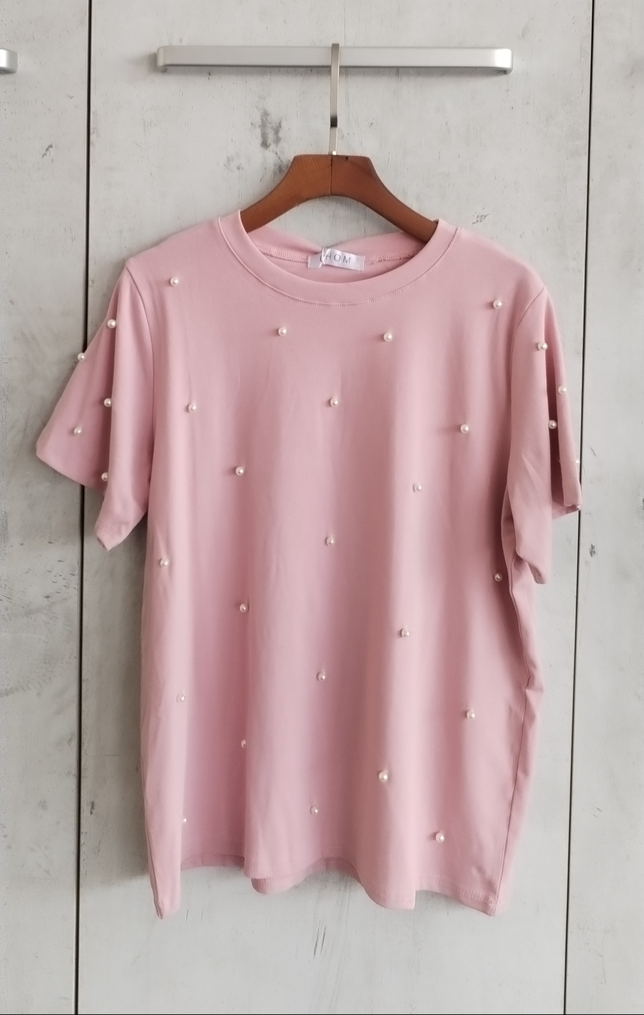 2754 Pochette Pearl-Studded Cotton Top (B 50-53cm; L 60cm)