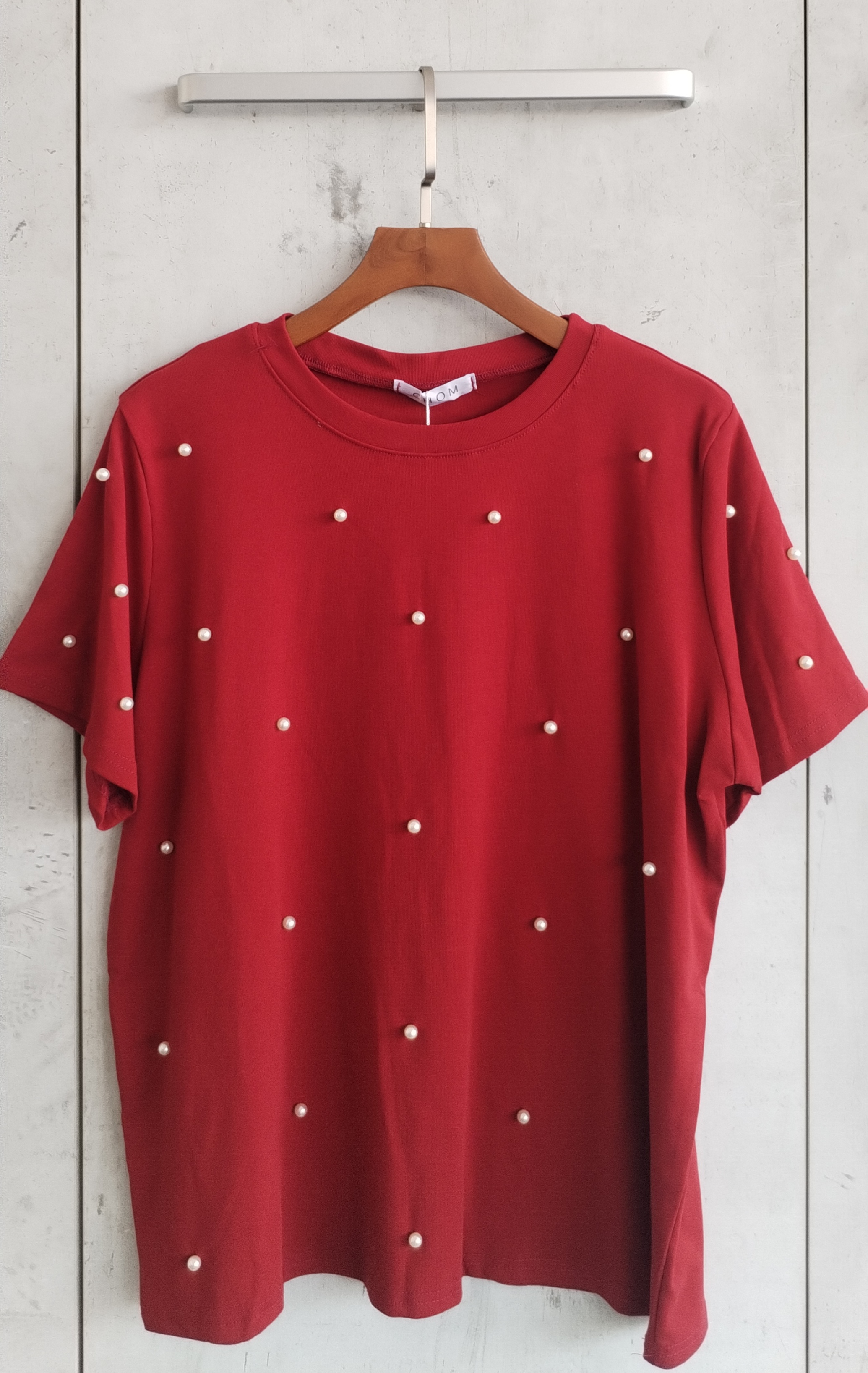 2754 Pochette Pearl-Studded Cotton Top (B 50-53cm; L 60cm)