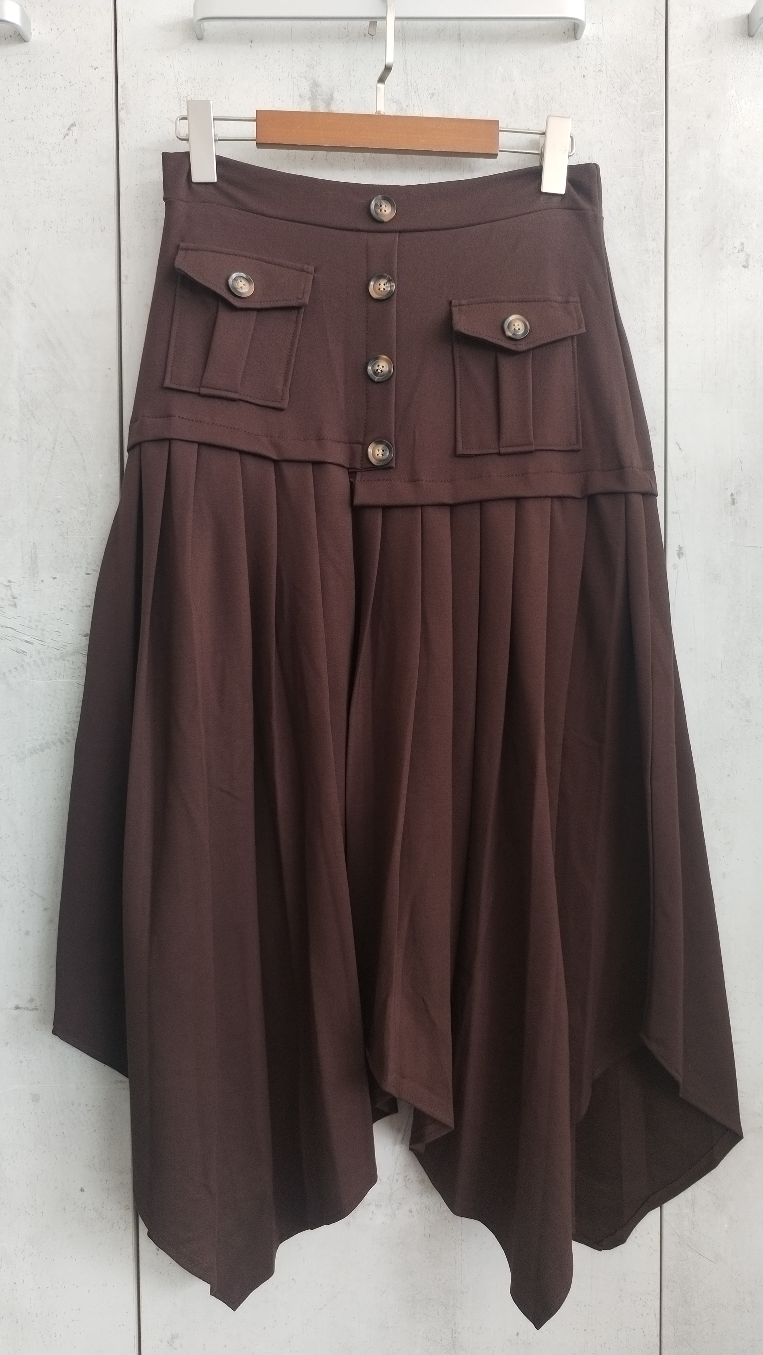 015 Aryanne Pleated A-Line Skirt (UW 36-49cm; H 47-60cm; L 70/93cm)