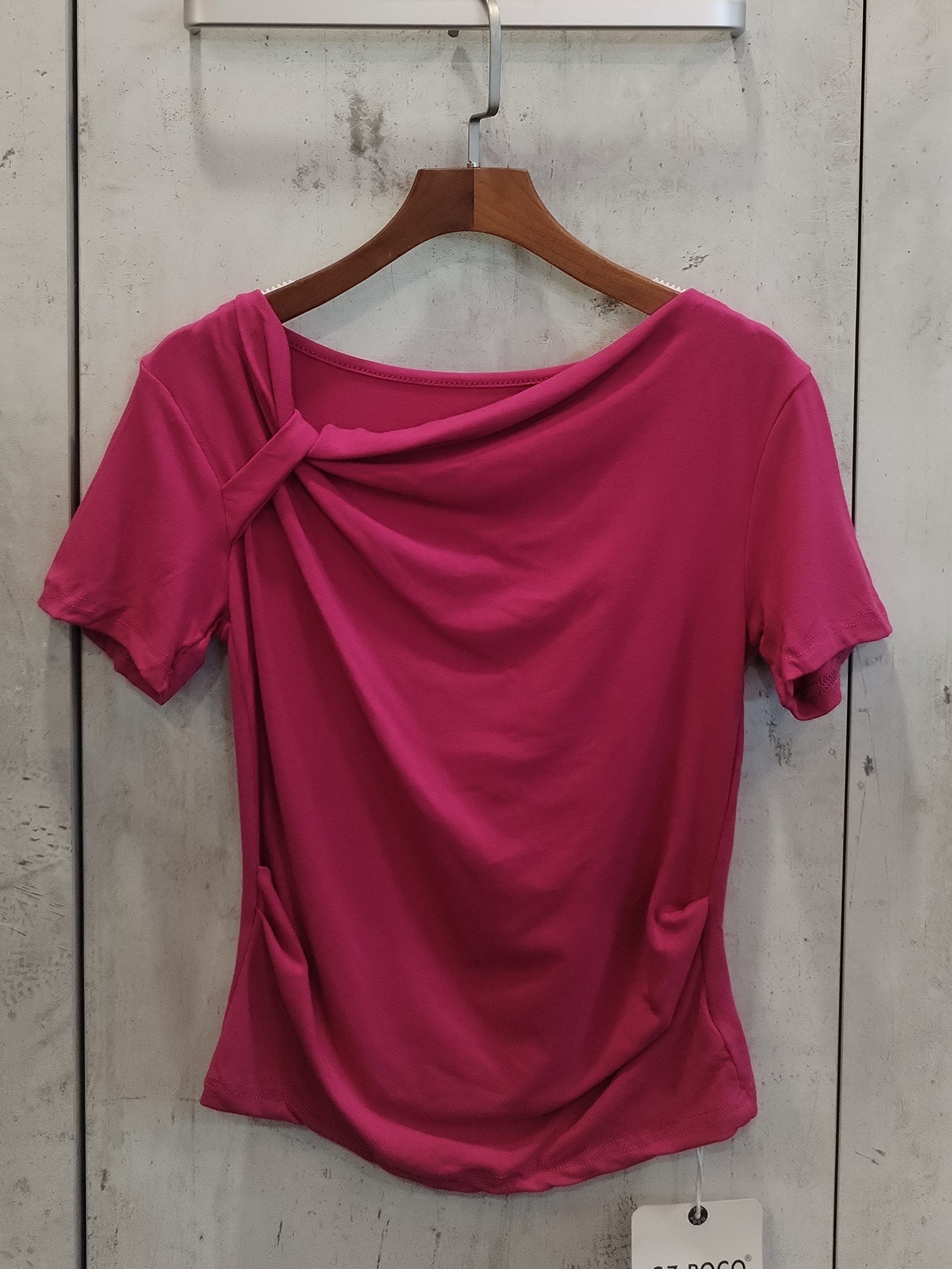 9876 Niki Asymmetrical Cowl Neck Cotton Top (B 37-49cm; L 49cm)