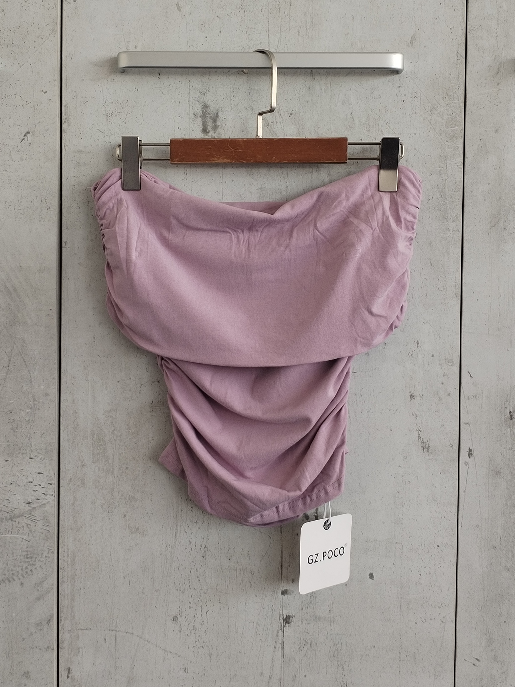 9861 Ohana Off Shoulder Side Ruched Cotton Top (B 32-50cm; L 45cm)