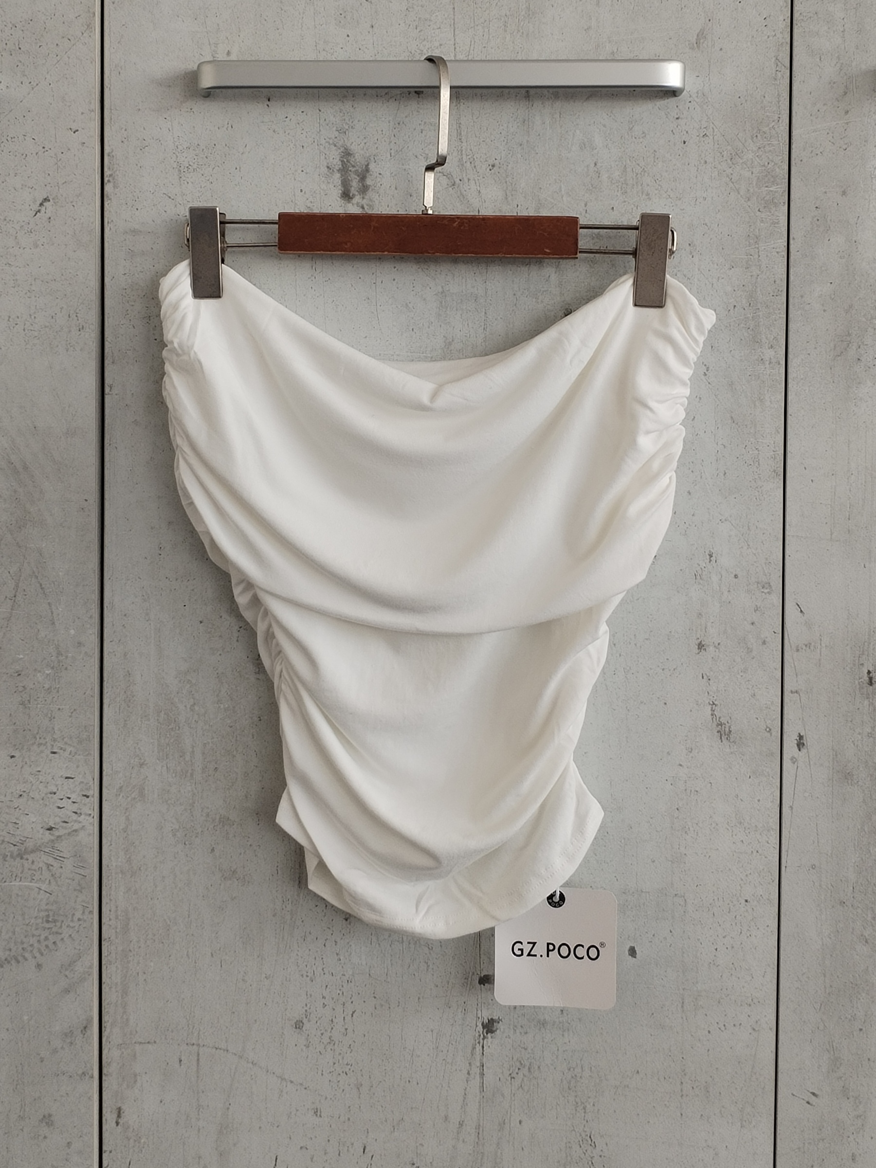 9861 Ohana Off Shoulder Side Ruched Cotton Top (B 32-50cm; L 45cm)