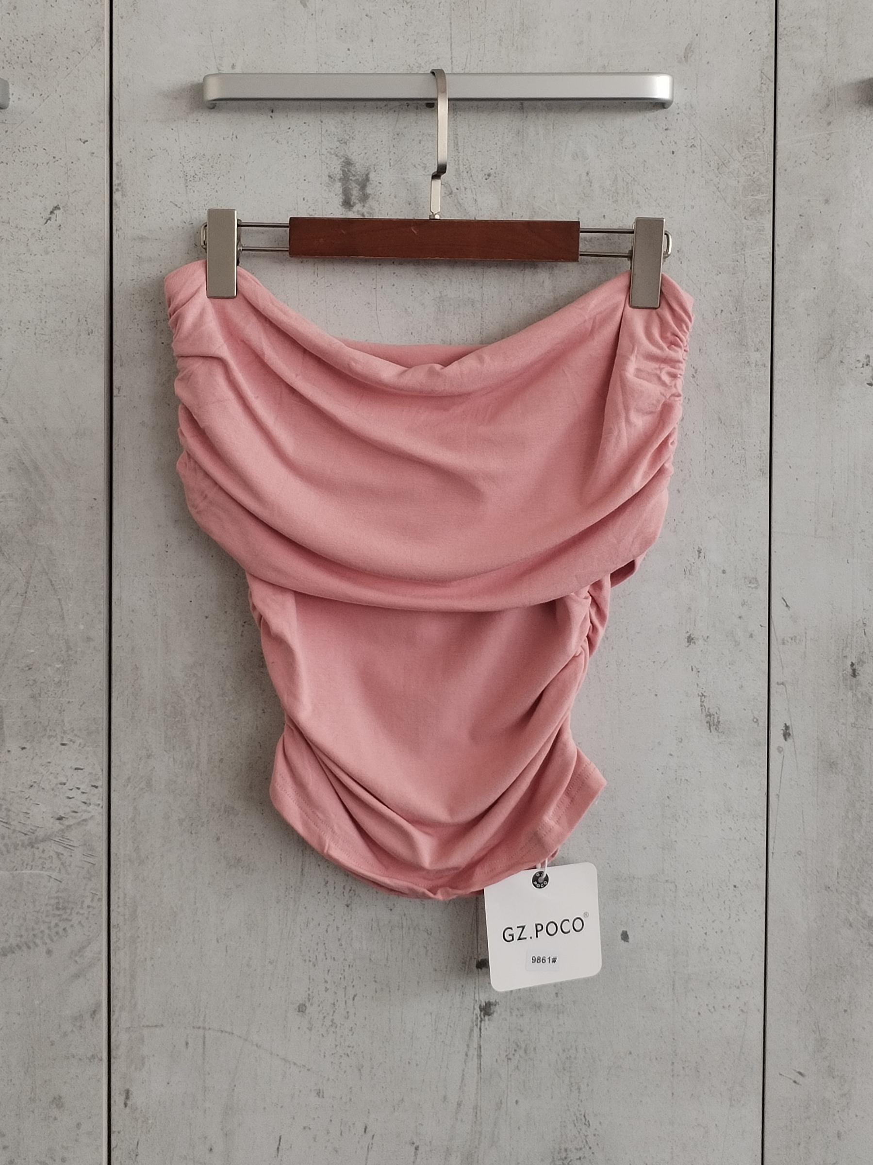 9861 Ohana Off Shoulder Side Ruched Cotton Top (B 32-50cm; L 45cm)