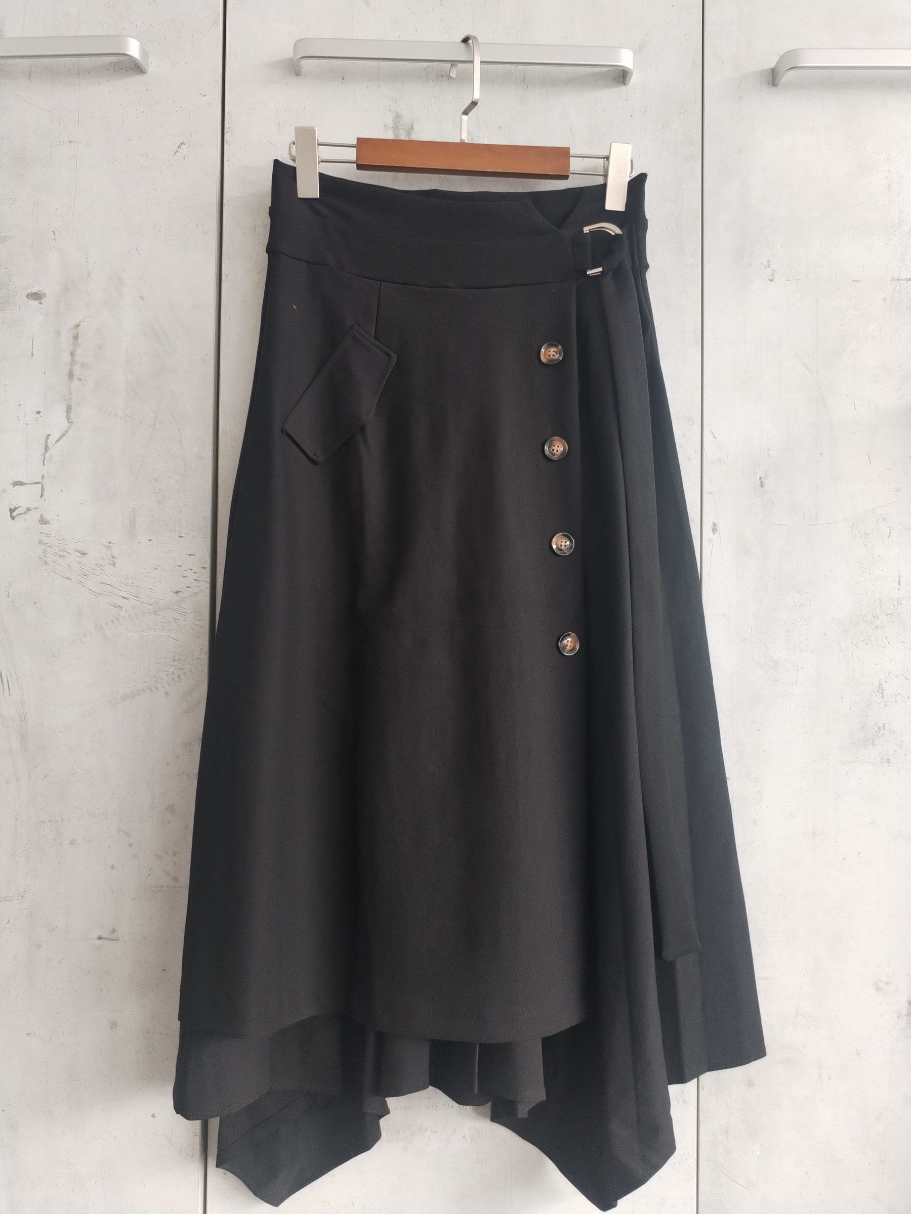 017 Asheryn Button-Embellished A-Line Skirt (UW 35-45cm; H 48-65cm; L 79cm)