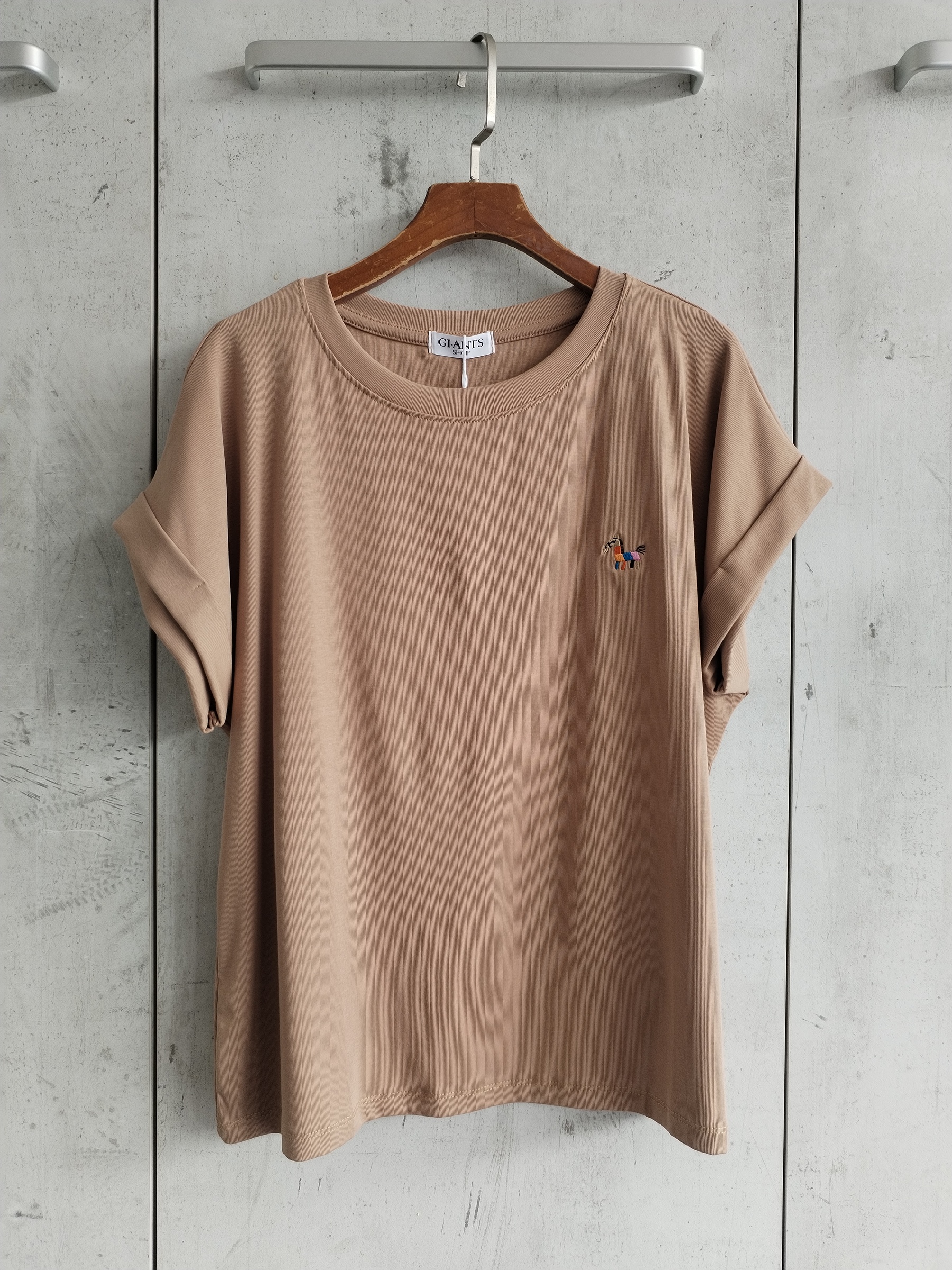 2807 Finaata Folded Sleeve Cotton Top (B 52-56cm; L 58cm)