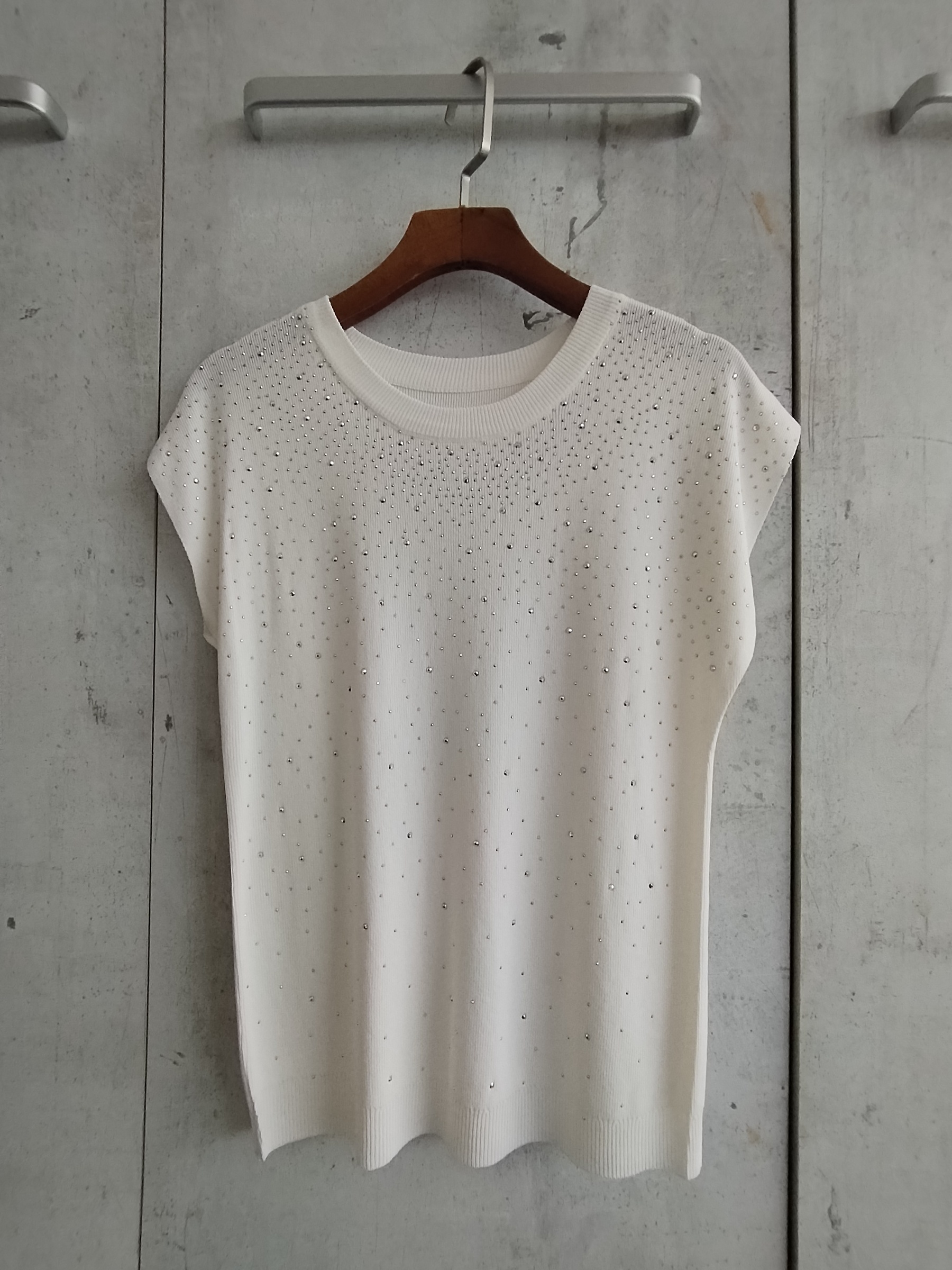 2819 Dazzy Dazzling Cap Sleeve Knit Top (B 39-53cm; L 53cm)