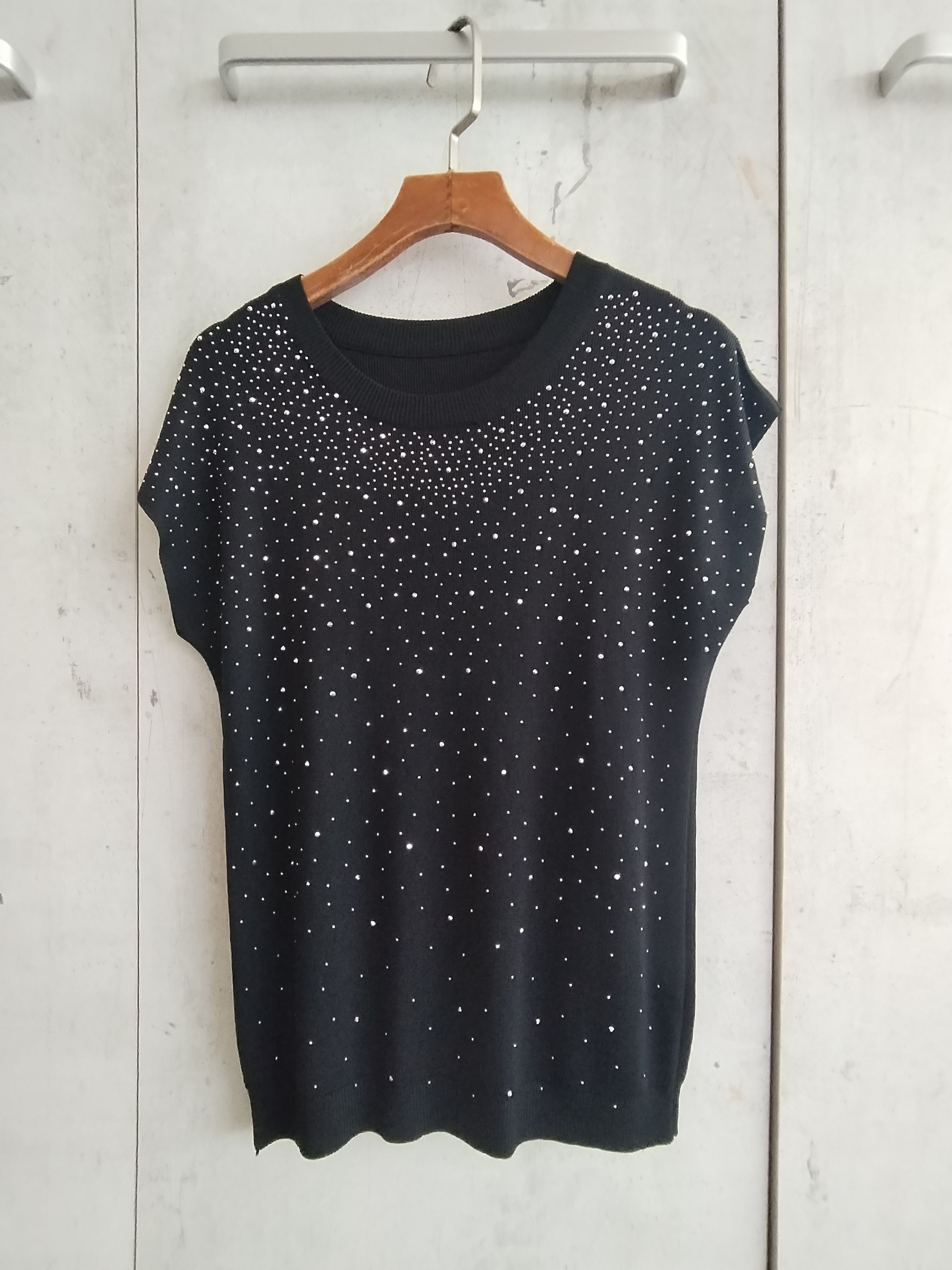 2819 Dazzy Dazzling Cap Sleeve Knit Top (B 39-53cm; L 53cm)