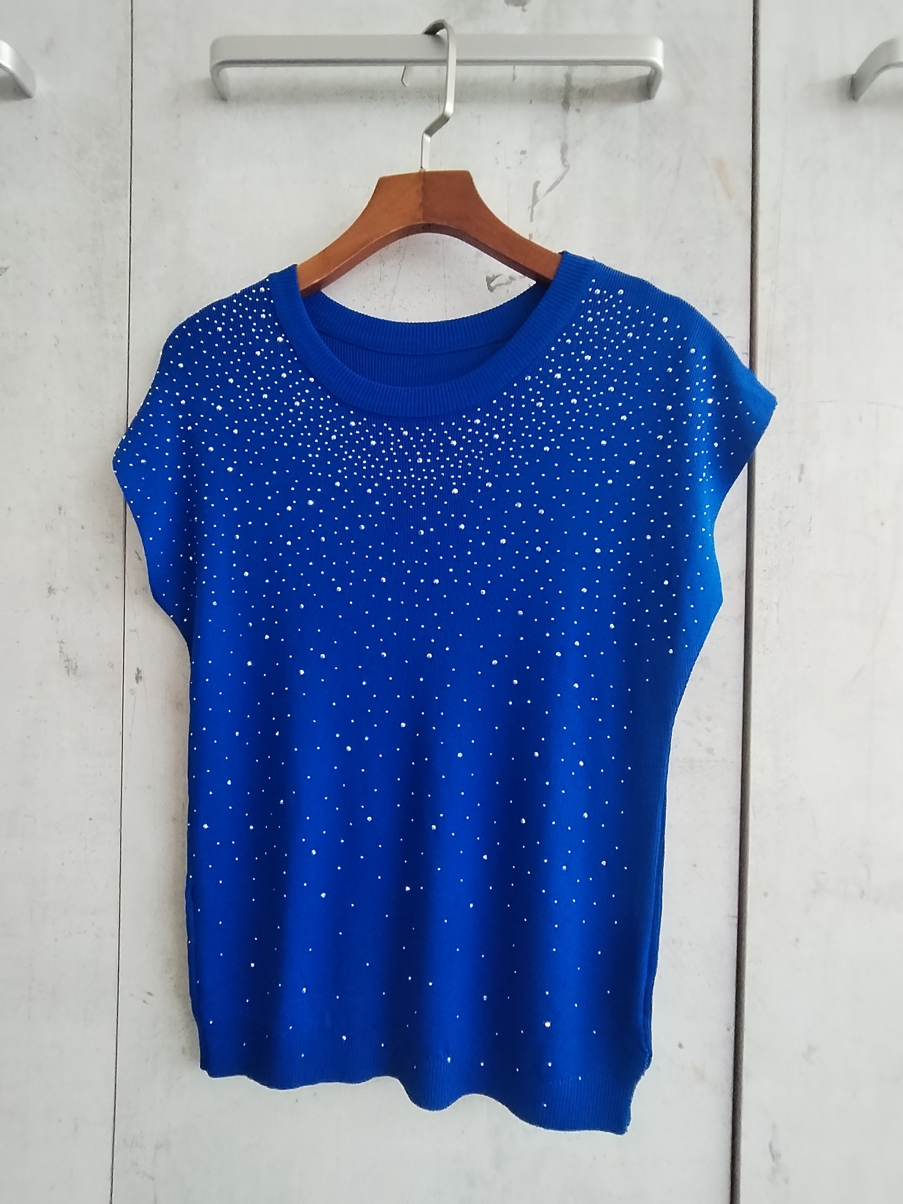 2819 Dazzy Dazzling Cap Sleeve Knit Top (B 39-53cm; L 53cm)