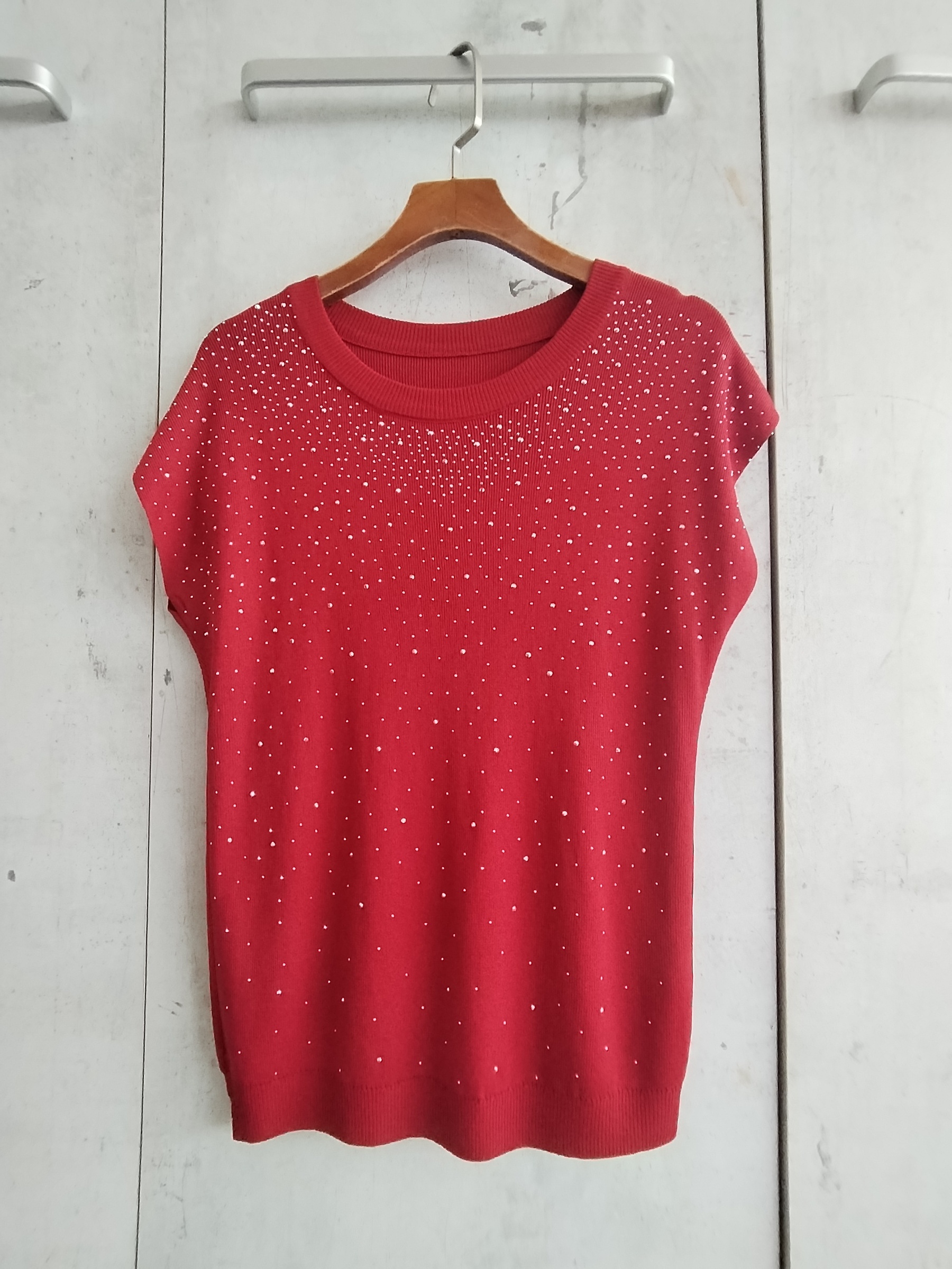 2819 Dazzy Dazzling Cap Sleeve Knit Top (B 39-53cm; L 53cm)