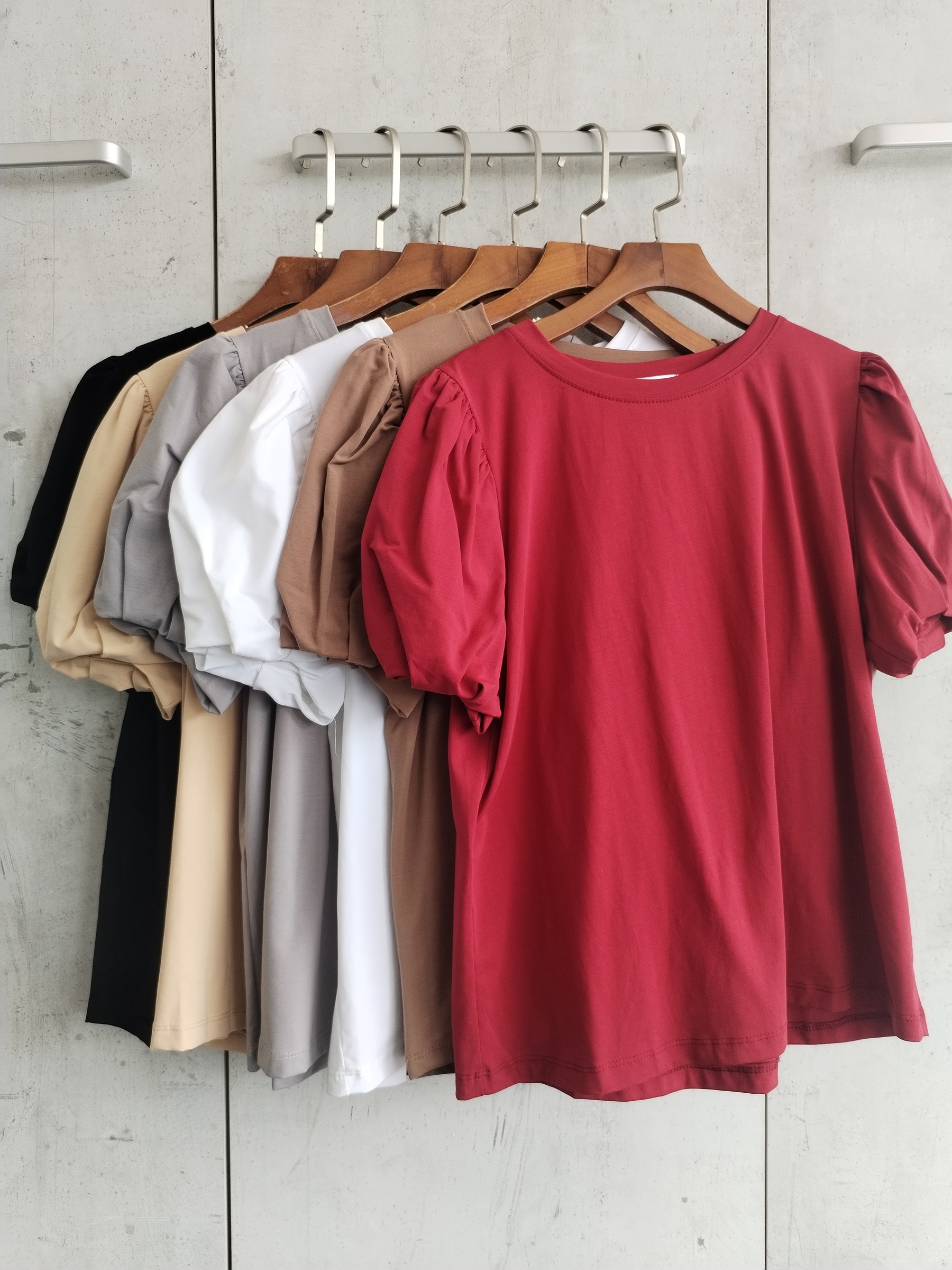 2825 Rylea Round Neck Puffy Sleeve Cotton Top (B 51-56cm; L 57cm)