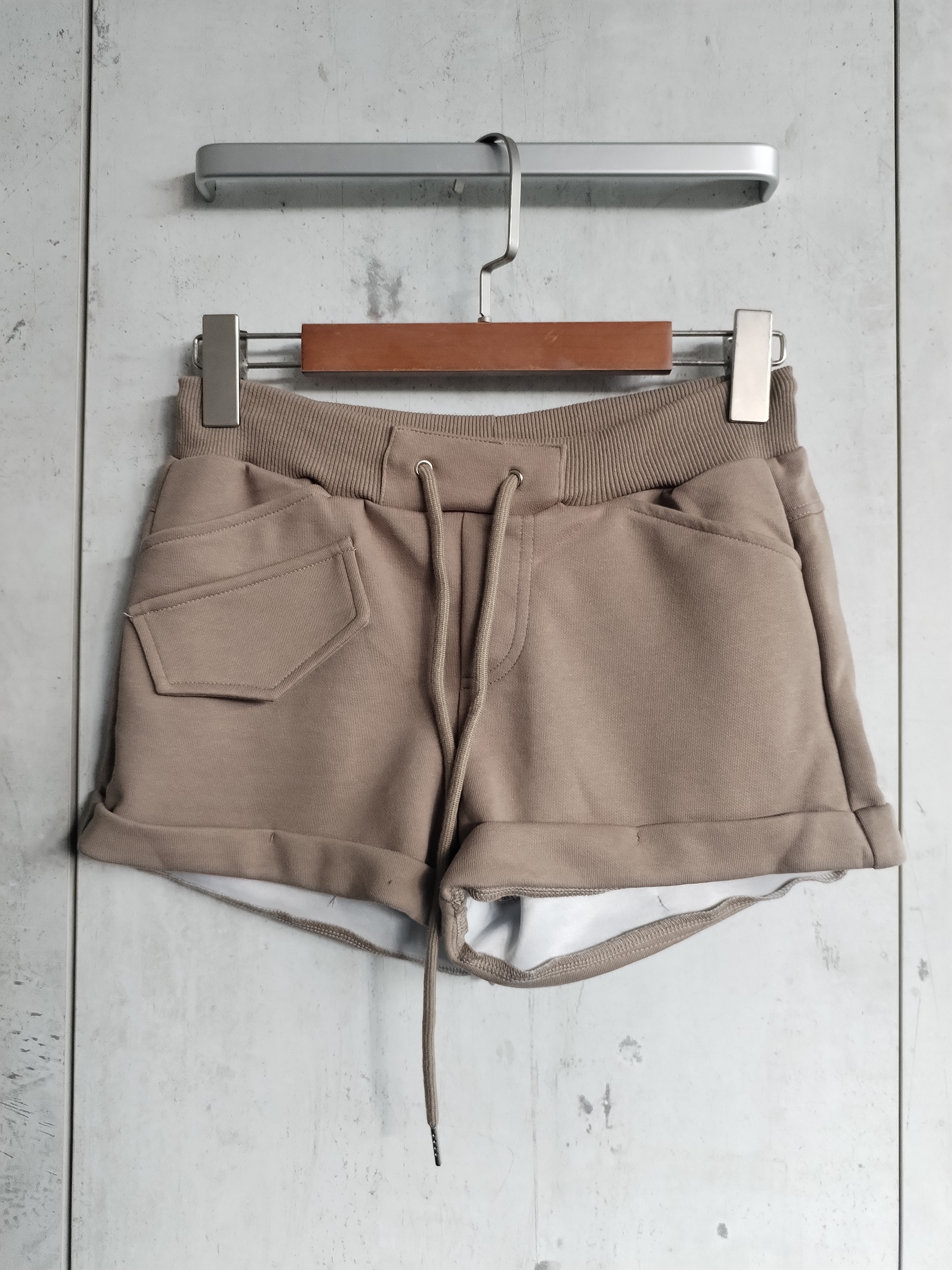 1012 Scarlytt Folded Hem Tie-Waist Sweat Shorts (UW 30-46cm; H 42-50cm; L 26cm)