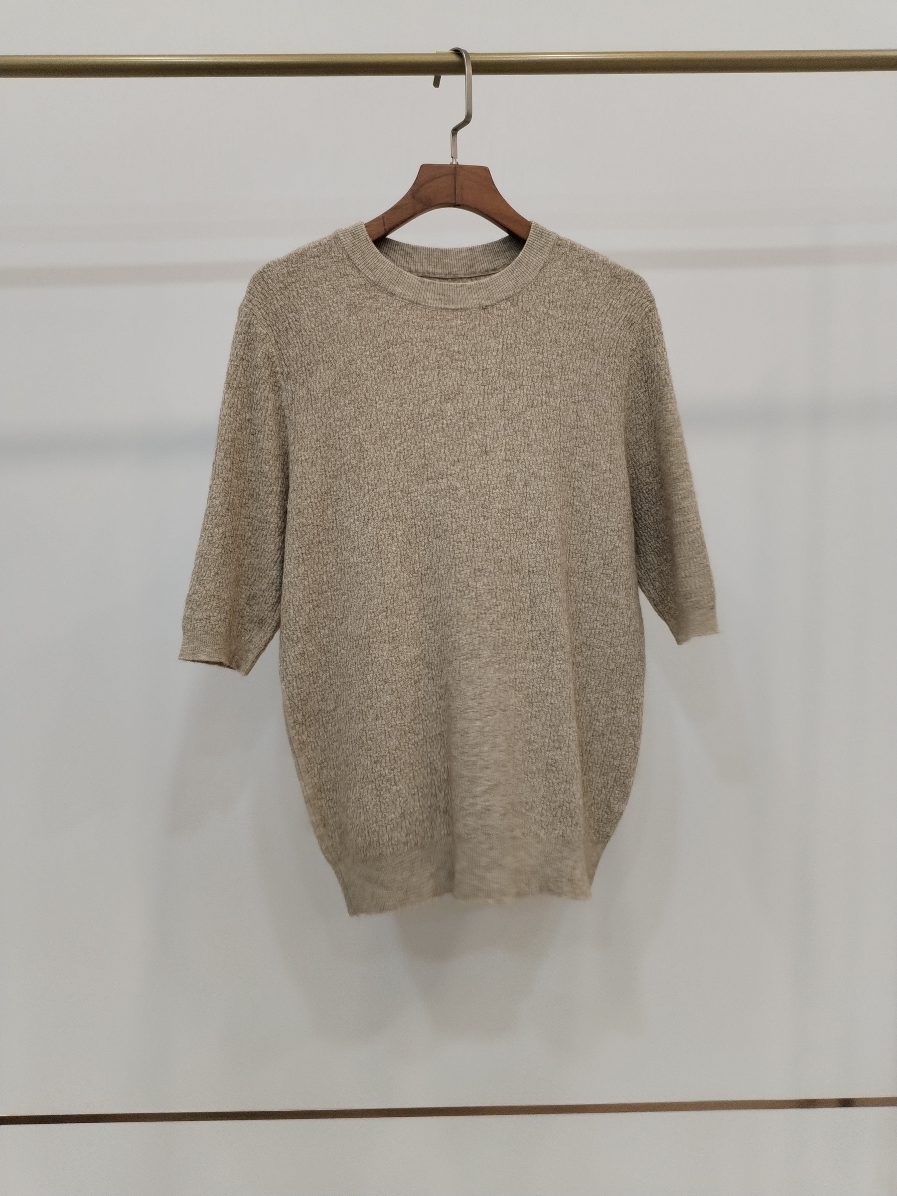 6901 Matt Mid Sleeve Round Neck Knit Top (B 45-55cm; L 56cm)