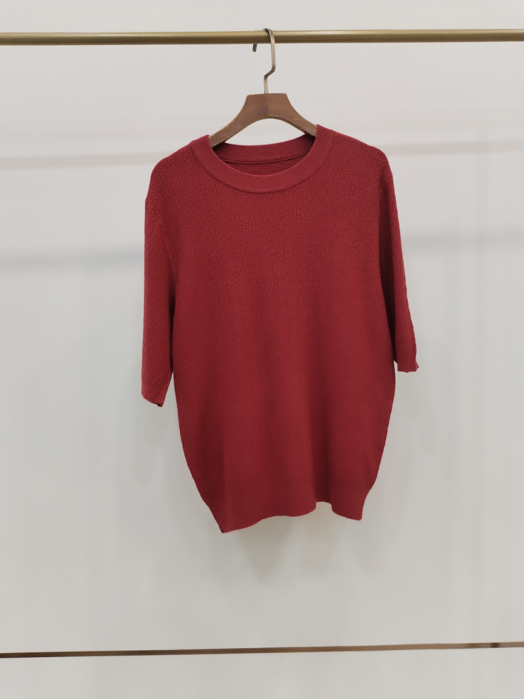 6901 Matt Mid Sleeve Round Neck Knit Top (B 45-55cm; L 56cm)