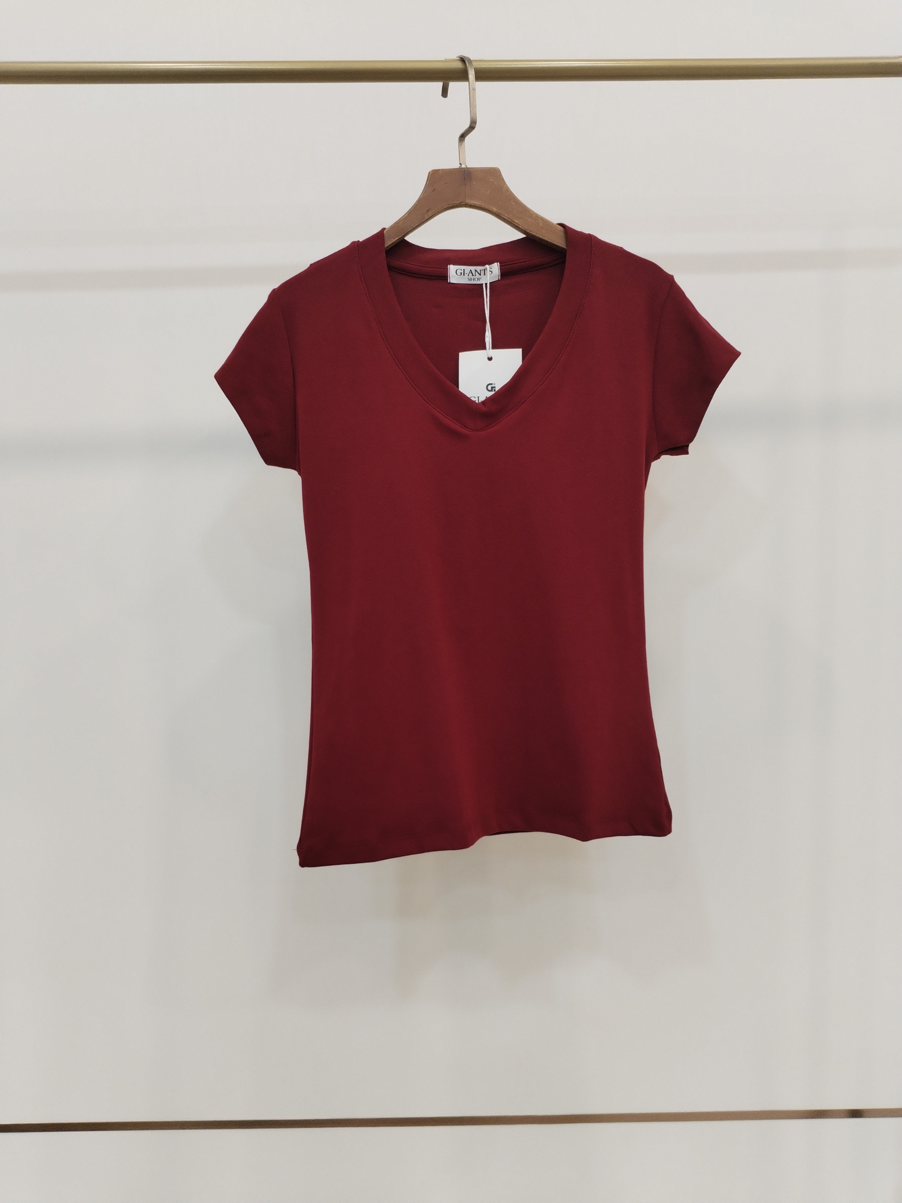 2840 Finleigh Fitted V-Neck Cotton Top (B 39-49cm; L 54cm)