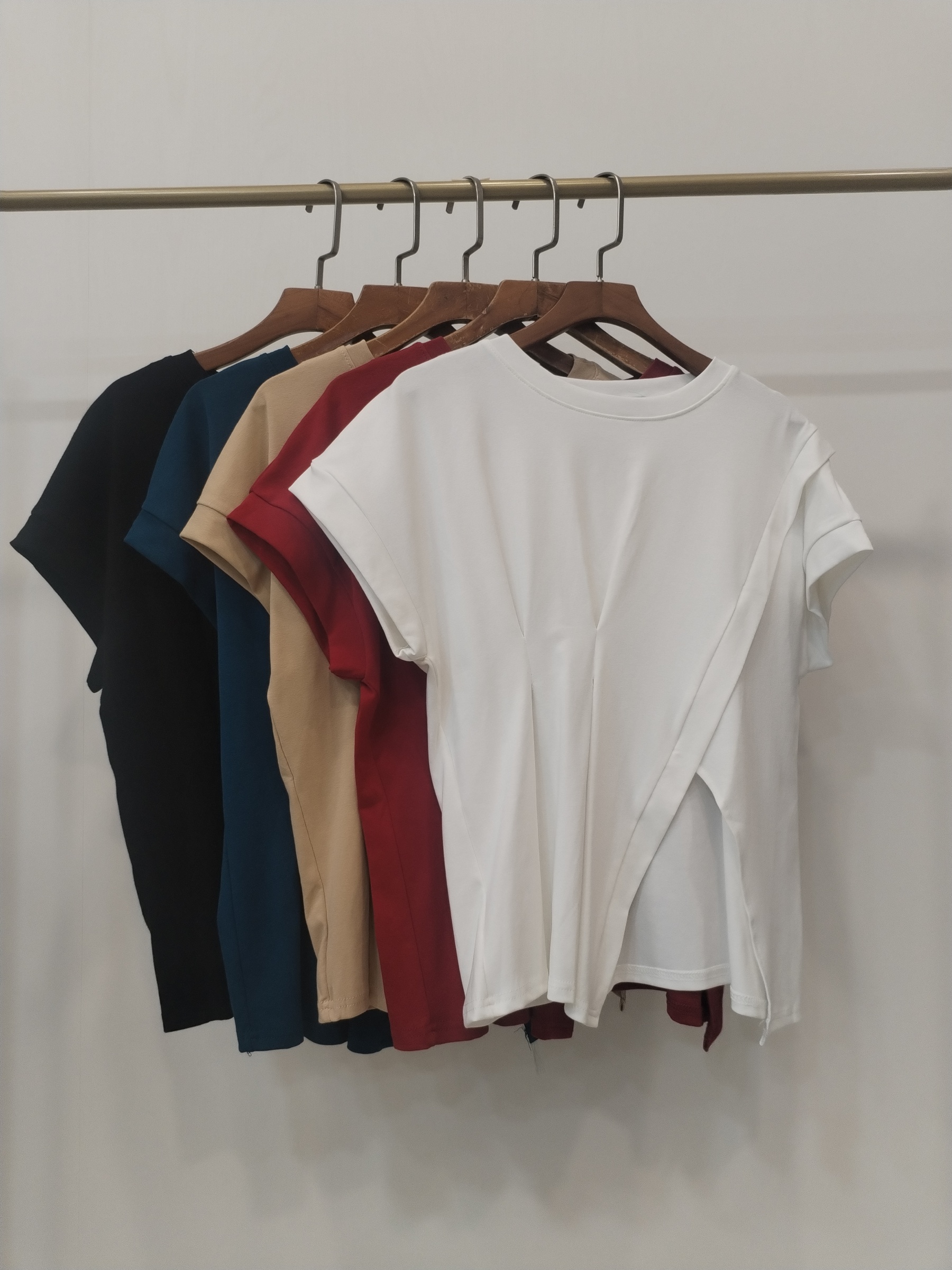 2846 Asantè Asymmetrical Front Slit Cap Sleeve Cotton Top (B 45-54cm; L 37/60cm)