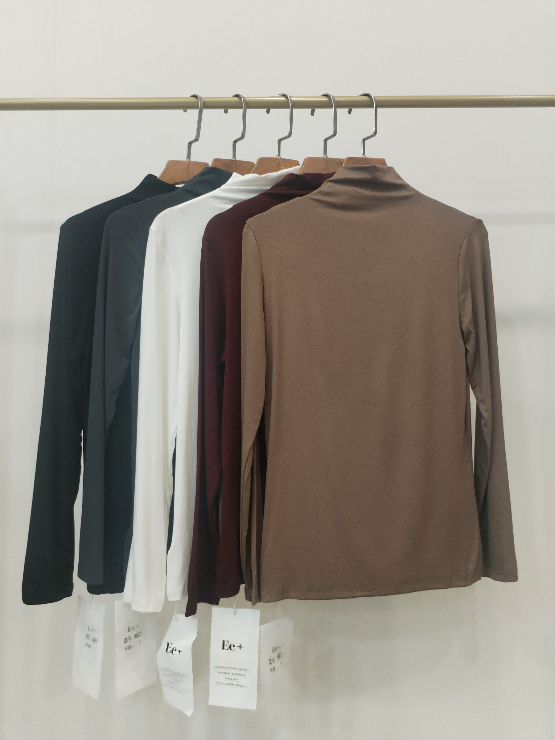 8823 Loxley Long Sleeve High Neck Cotton Top (B 40-52cm; L 56cm)