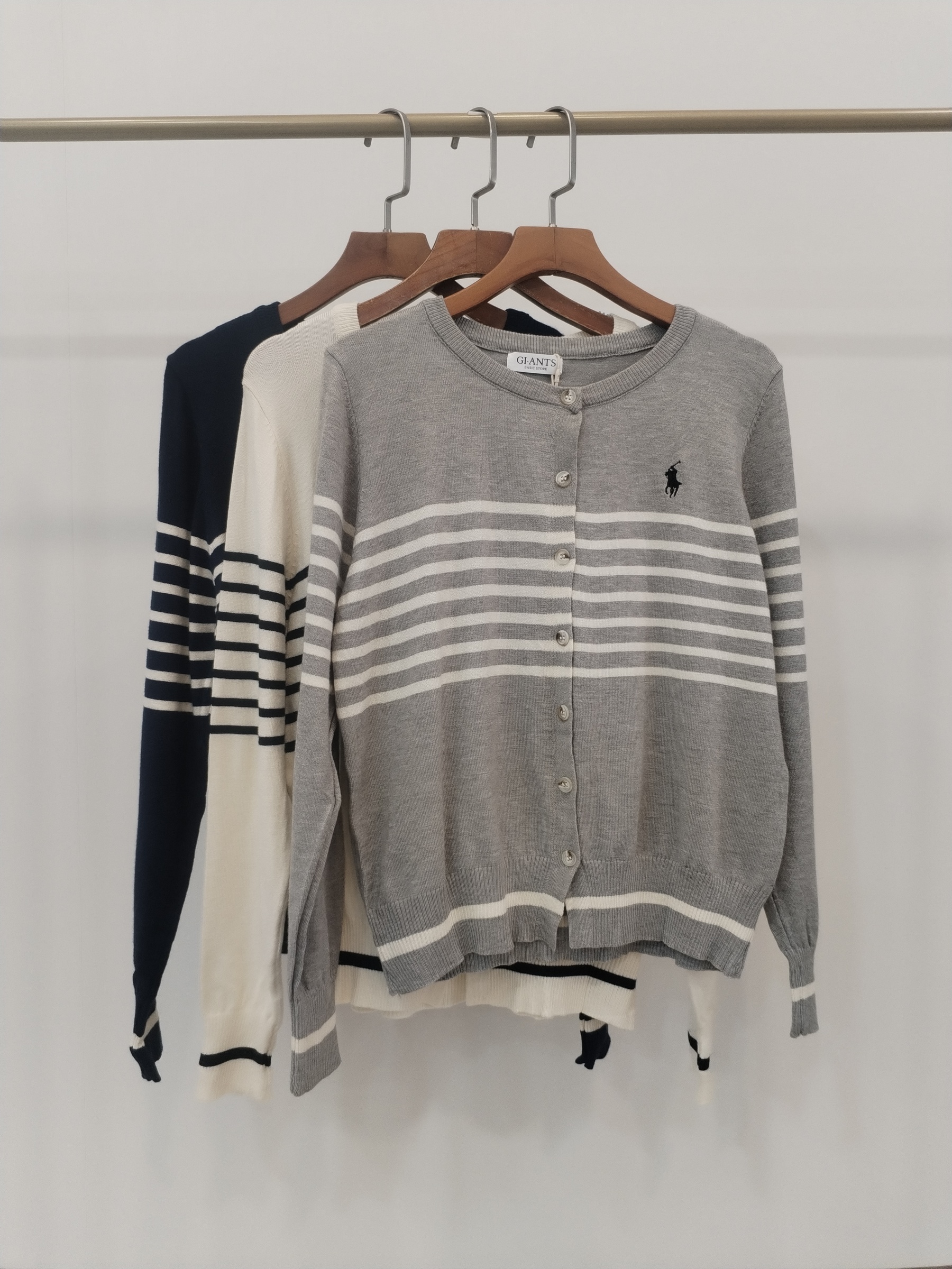473 Cedrico Polo Striped Knit Cardigan (B 48-52cm; L 52cm)