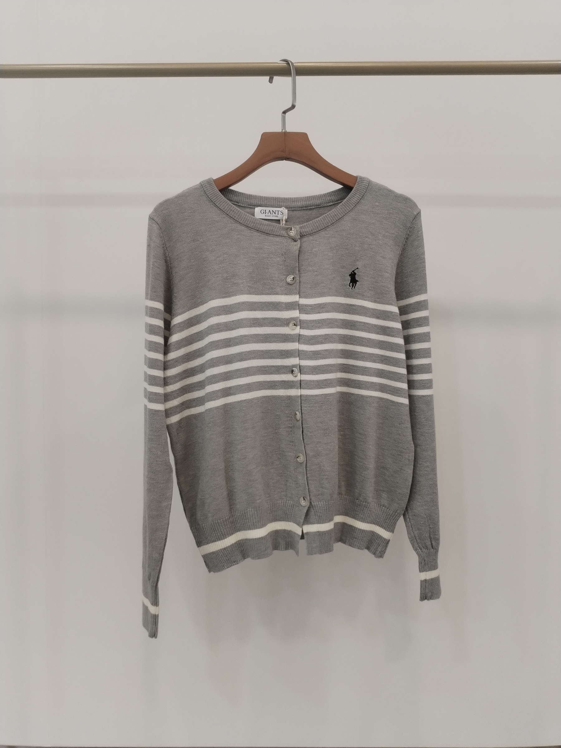 473 Cedrico Polo Striped Knit Cardigan (B 48-52cm; L 52cm)