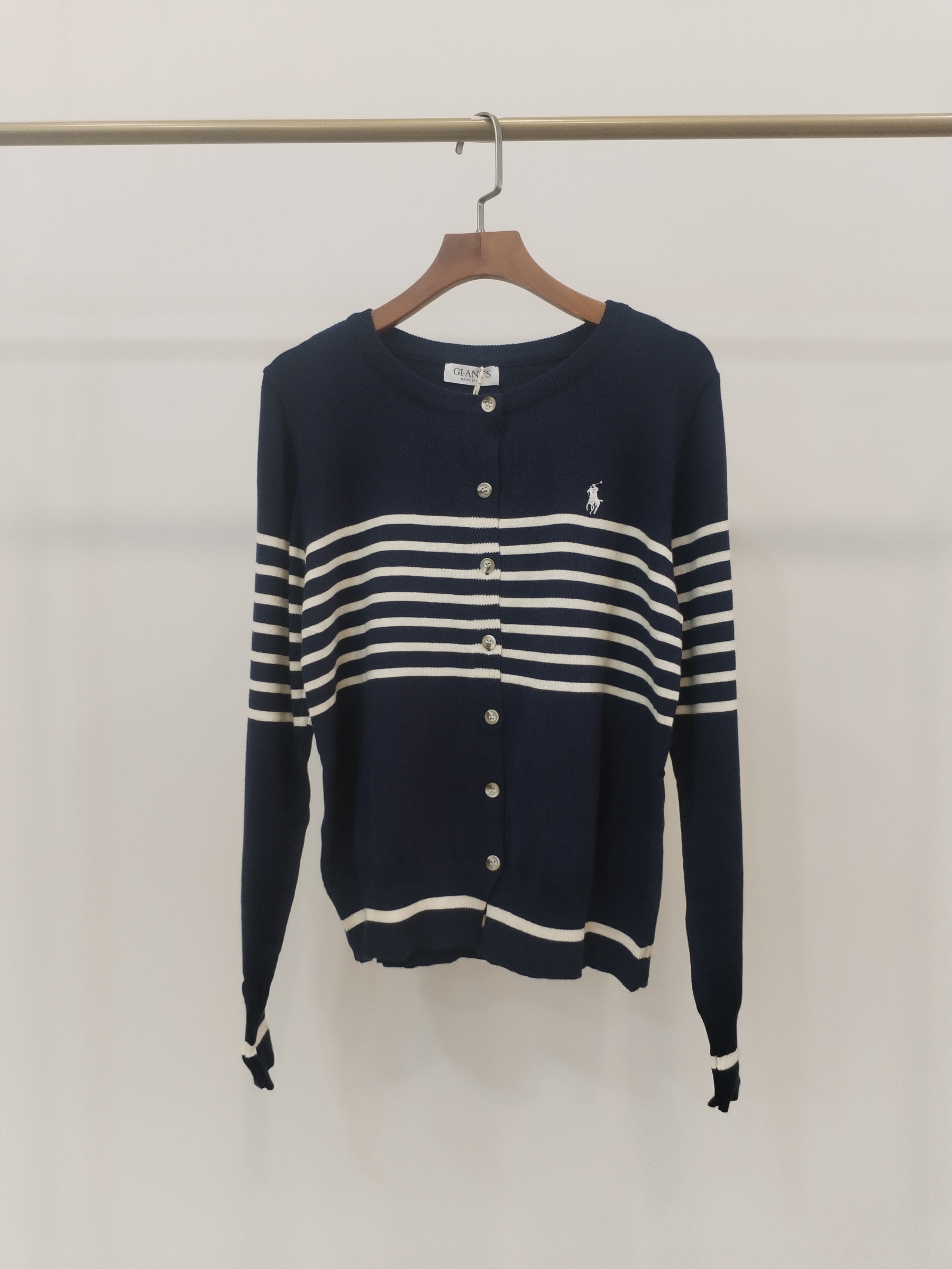 473 Cedrico Polo Striped Knit Cardigan (B 48-52cm; L 52cm)