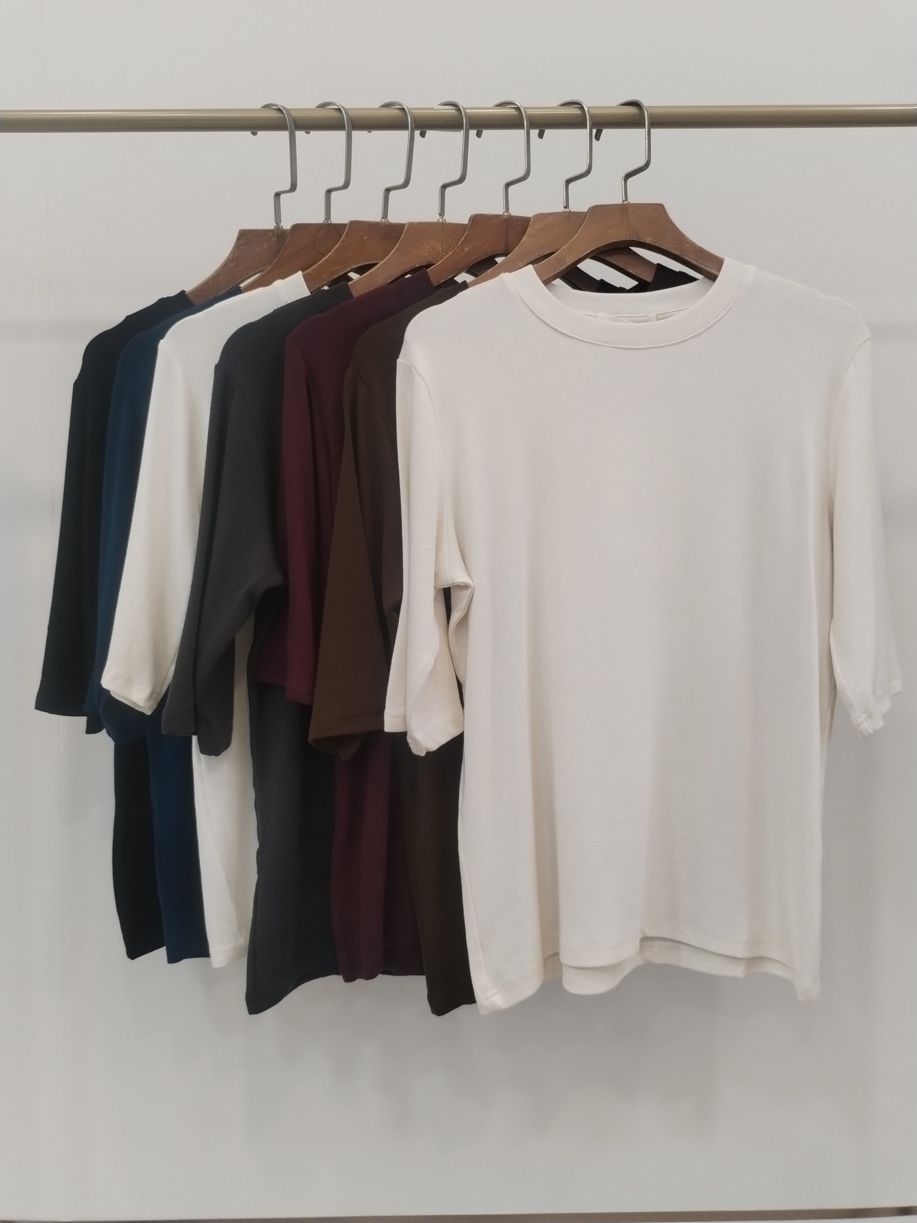 8813 Mitch Round Neck Mid Sleeve Cotton Top (B 41-51cm; L 57cm)