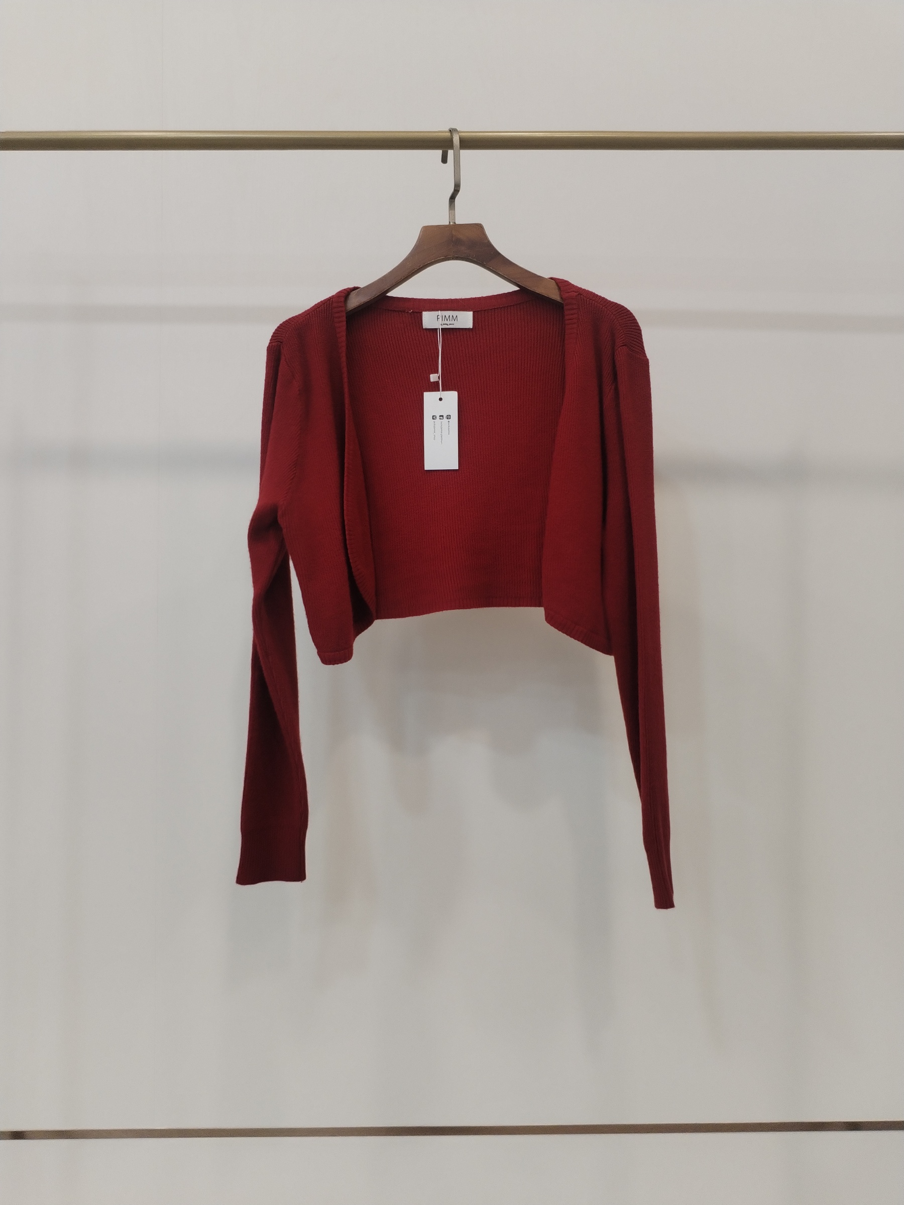 2857 Brighton Buttonless Cropped Knit Cardigan (B FS; L 33cm)
