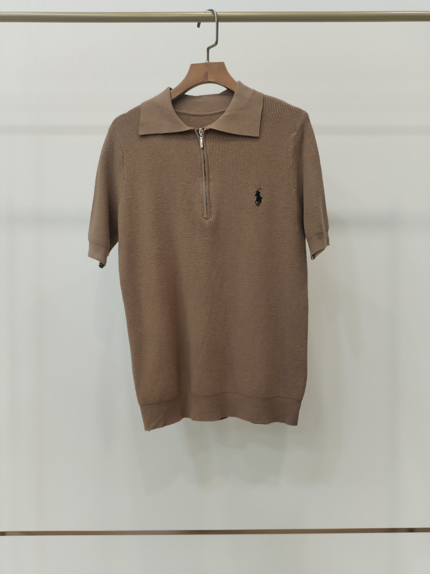 2873 Romania Ribbed Polo Knit Top w Collar (B 44-54cm; L 59cm)