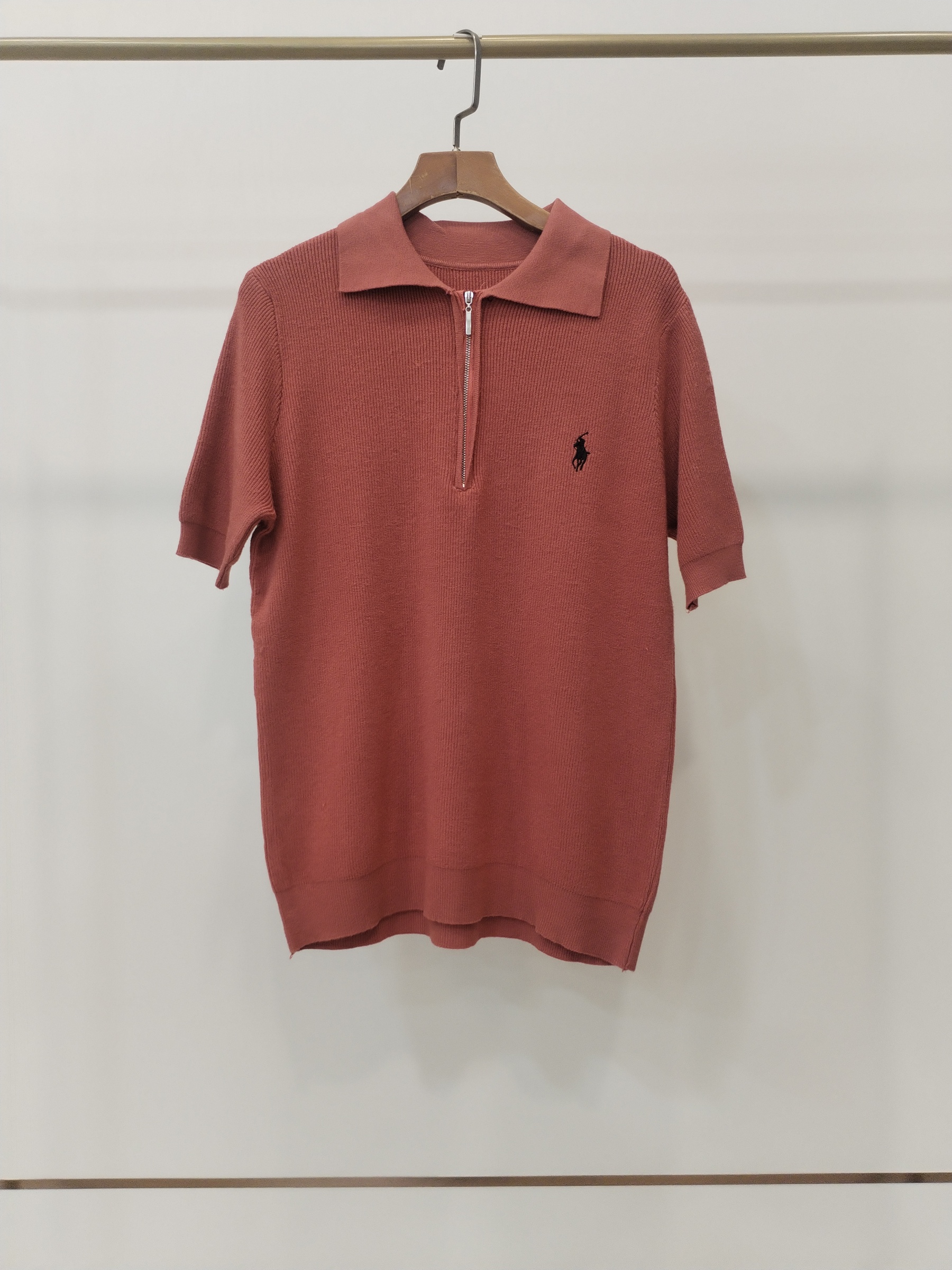 2873 Romania Ribbed Polo Knit Top w Collar (B 44-54cm; L 59cm)