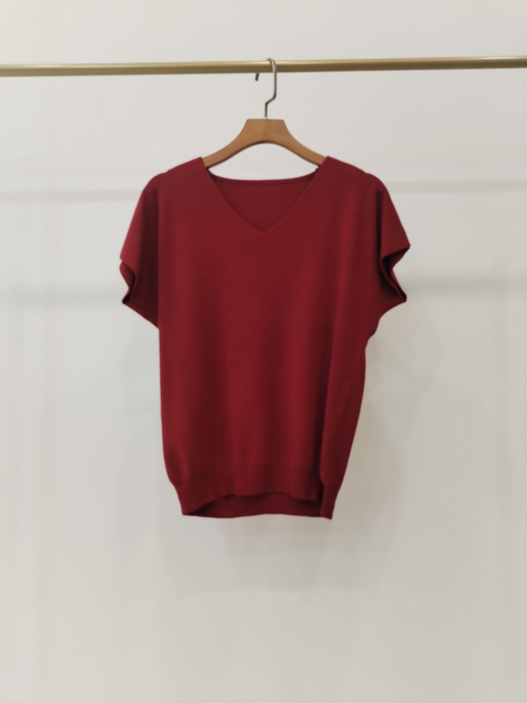 6010 Carsonne V-Neck Cap Sleeve Knit Top (B 46-53cm; L 52cm)