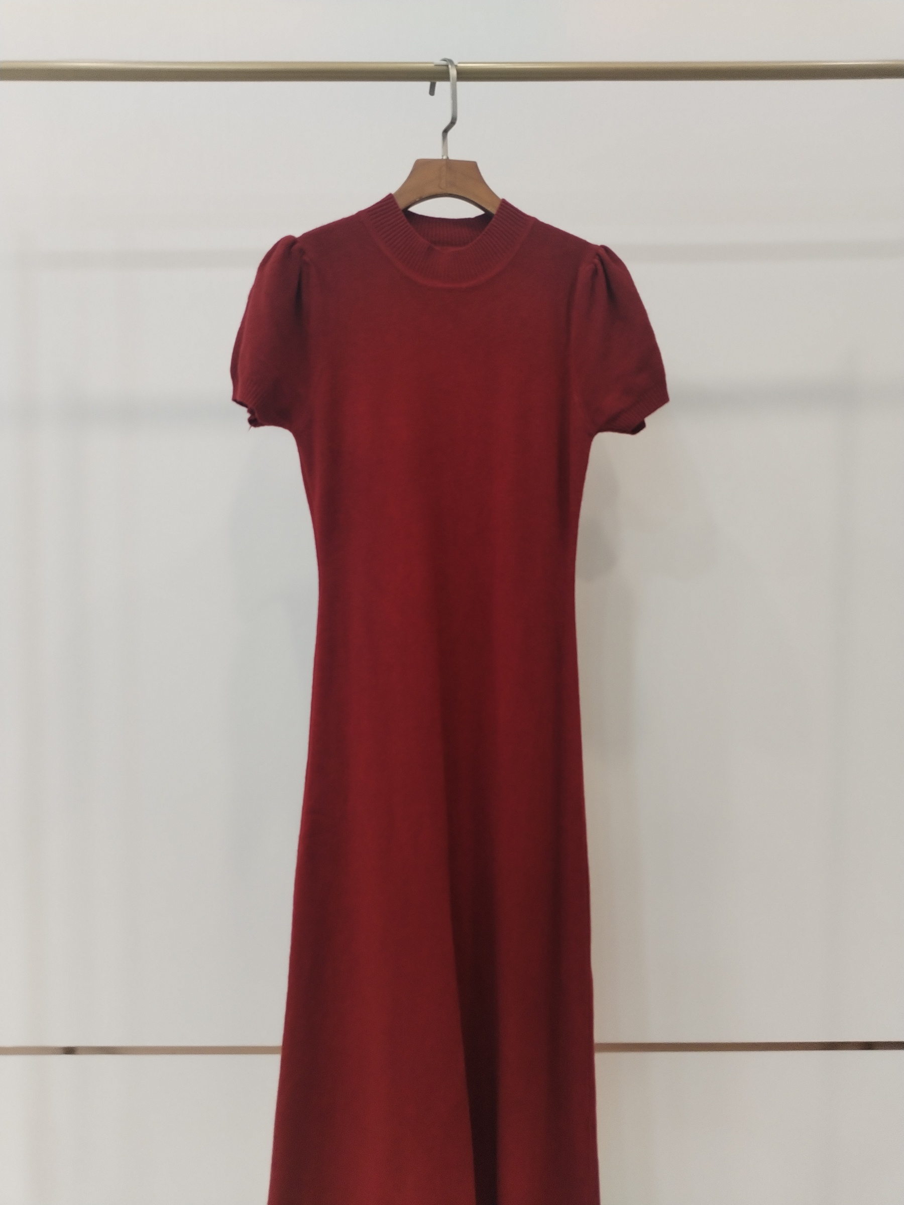 36153 Pedrine Puffy Sleeve Knit Dress (B 36-52cm; H 43-70cm; L 111cm)