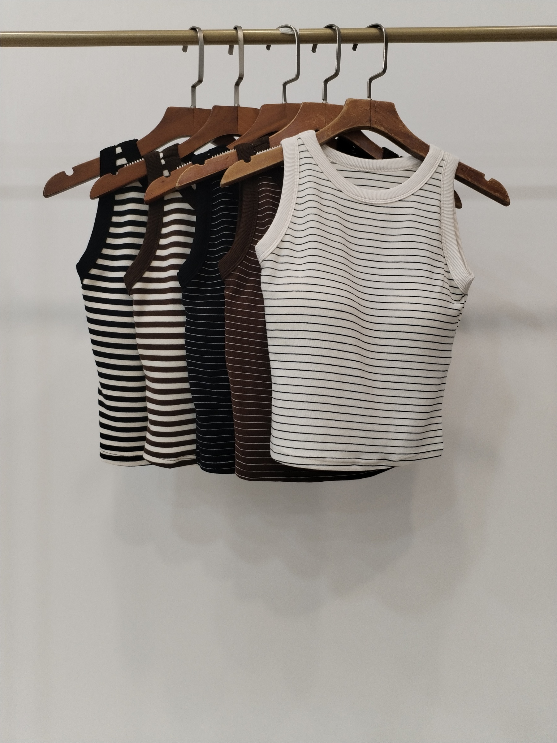 8908 Tristie Striped Comfy Cotton Padded Tank Top (B 32-49cm; L 42cm)