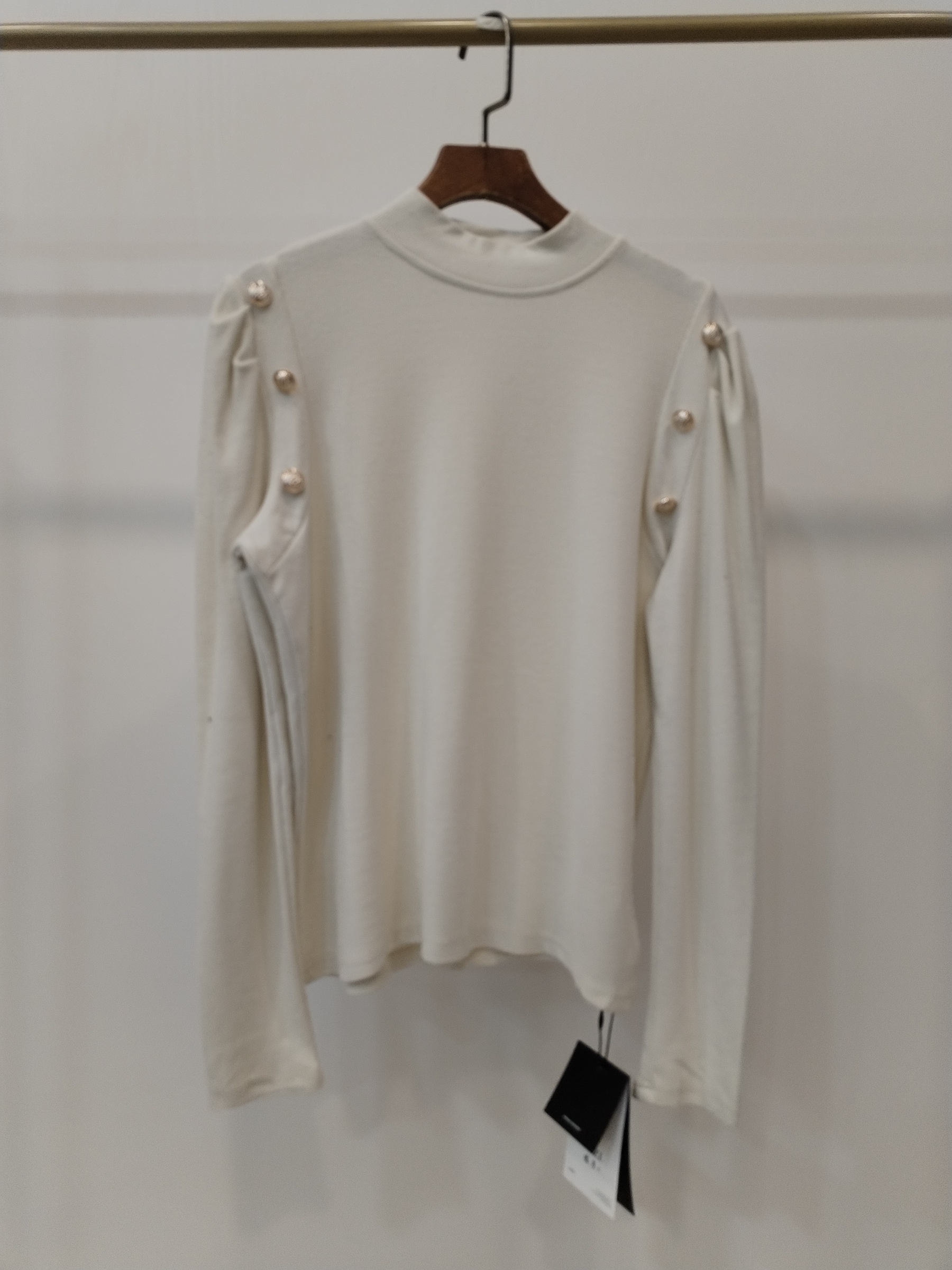 937 Berkeley Crest Button-Embellished Long Sleeve Cotton Top (B 45-54cm; L 55cm)