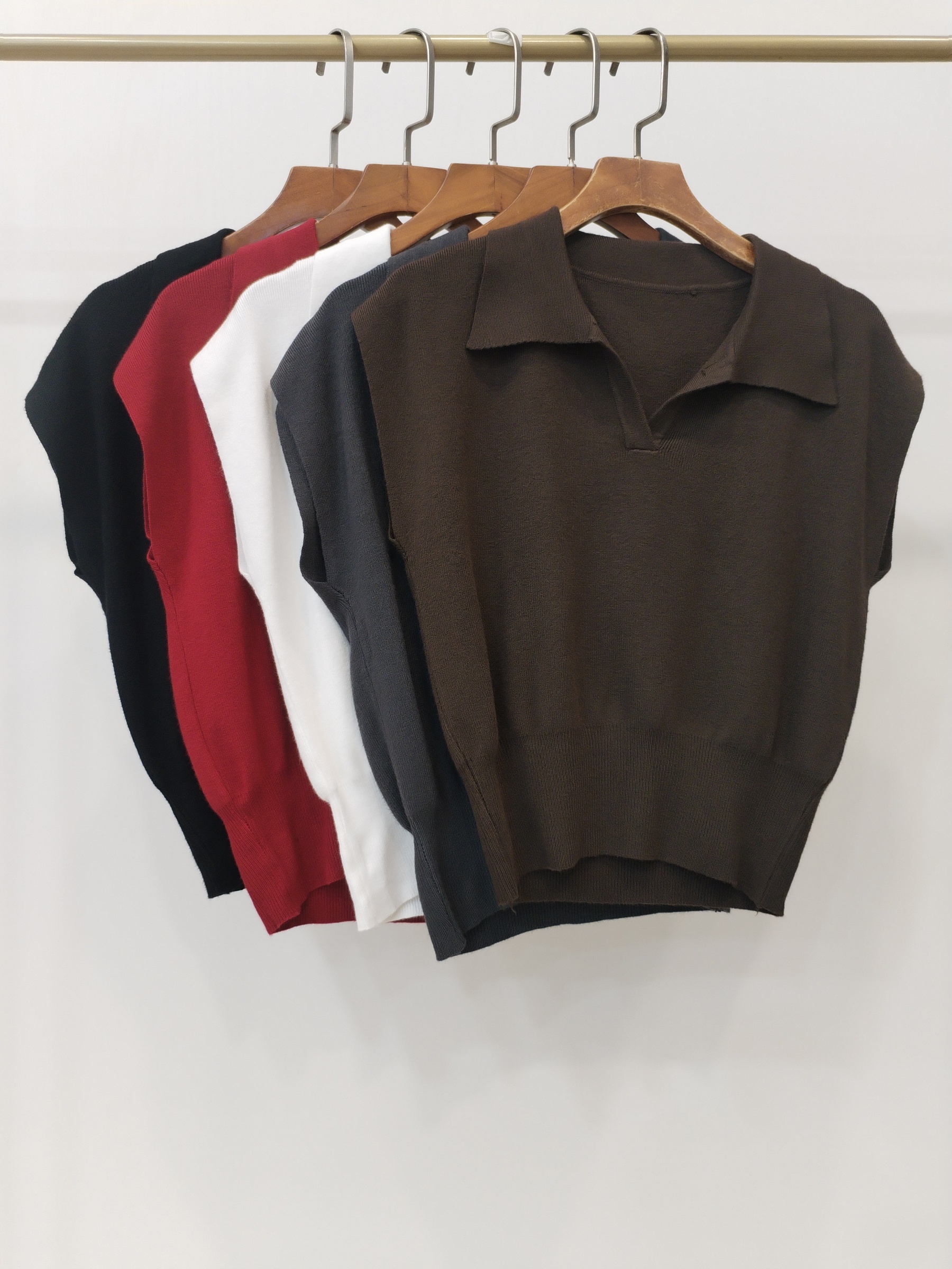 8876 Coast Collared Cap Sleeve Knit Top (B 43-54cm; L 45cm)