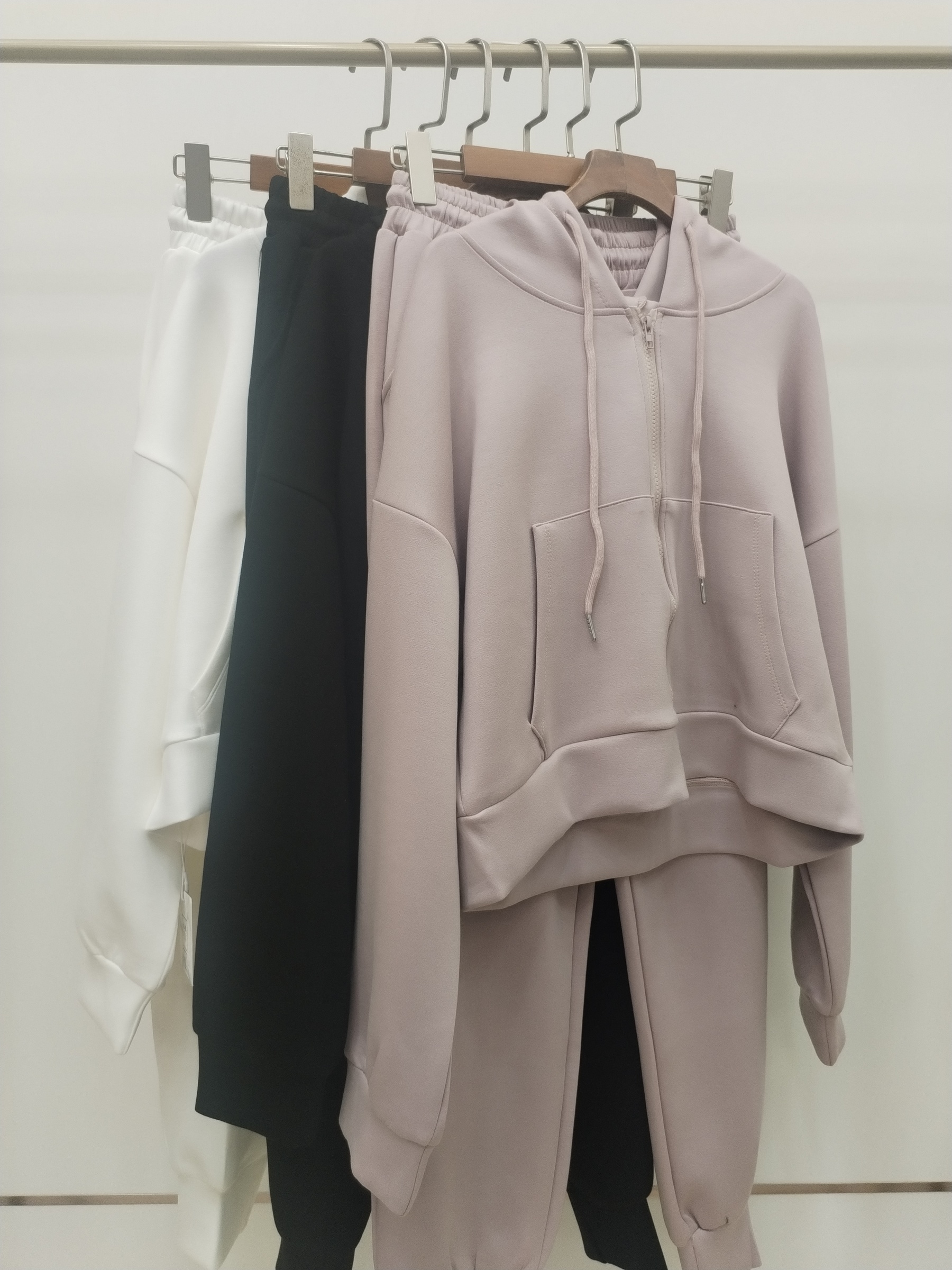 2252 Zeke Loose Fit Zip-Through Sweat Hoodie & Jogger Pants Set (Top: B 56-65cm; L 49cm, Bottom: UW 34-48cm; H 48-62cm; L 93cm)
