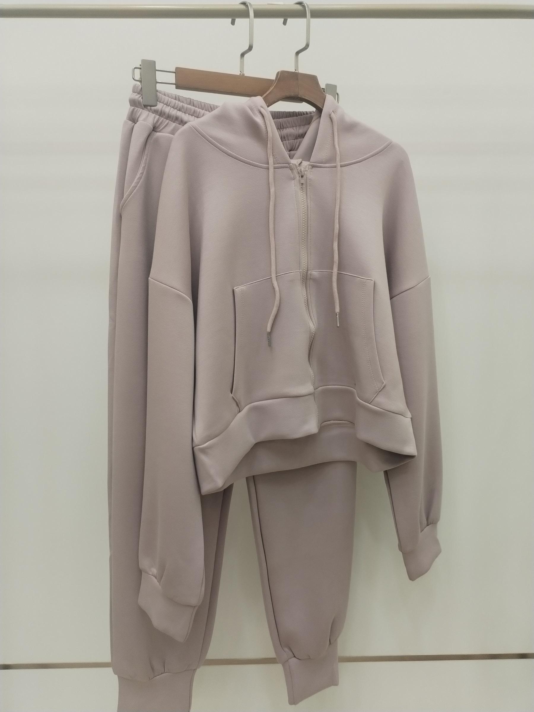 2252 Zeke Loose Fit Zip-Through Sweat Hoodie & Jogger Pants Set (Top: B 56-65cm; L 49cm, Bottom: UW 34-48cm; H 48-62cm; L 93cm)