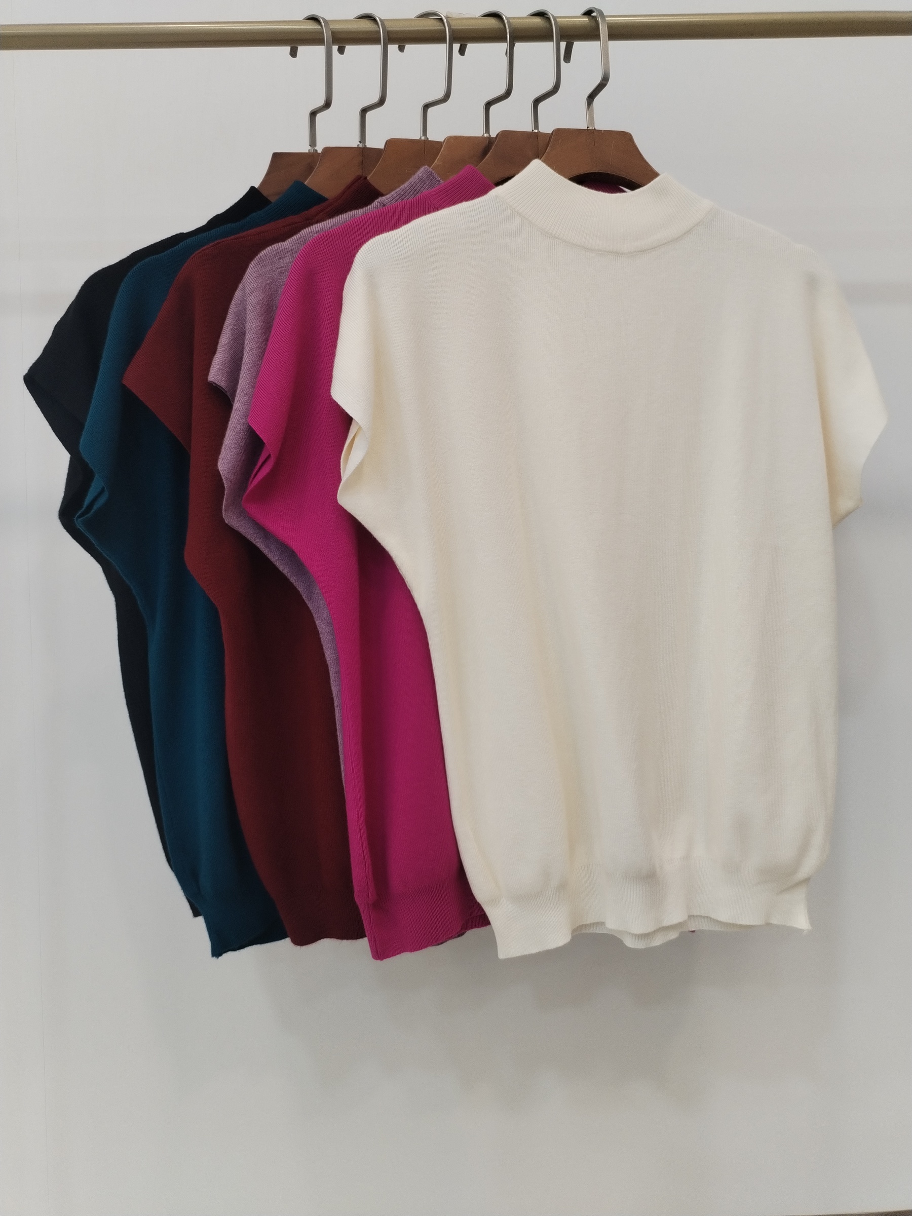 628 Clifton High Neck Cap Sleeve Knit Top (B 48-54cm; L 53cm)