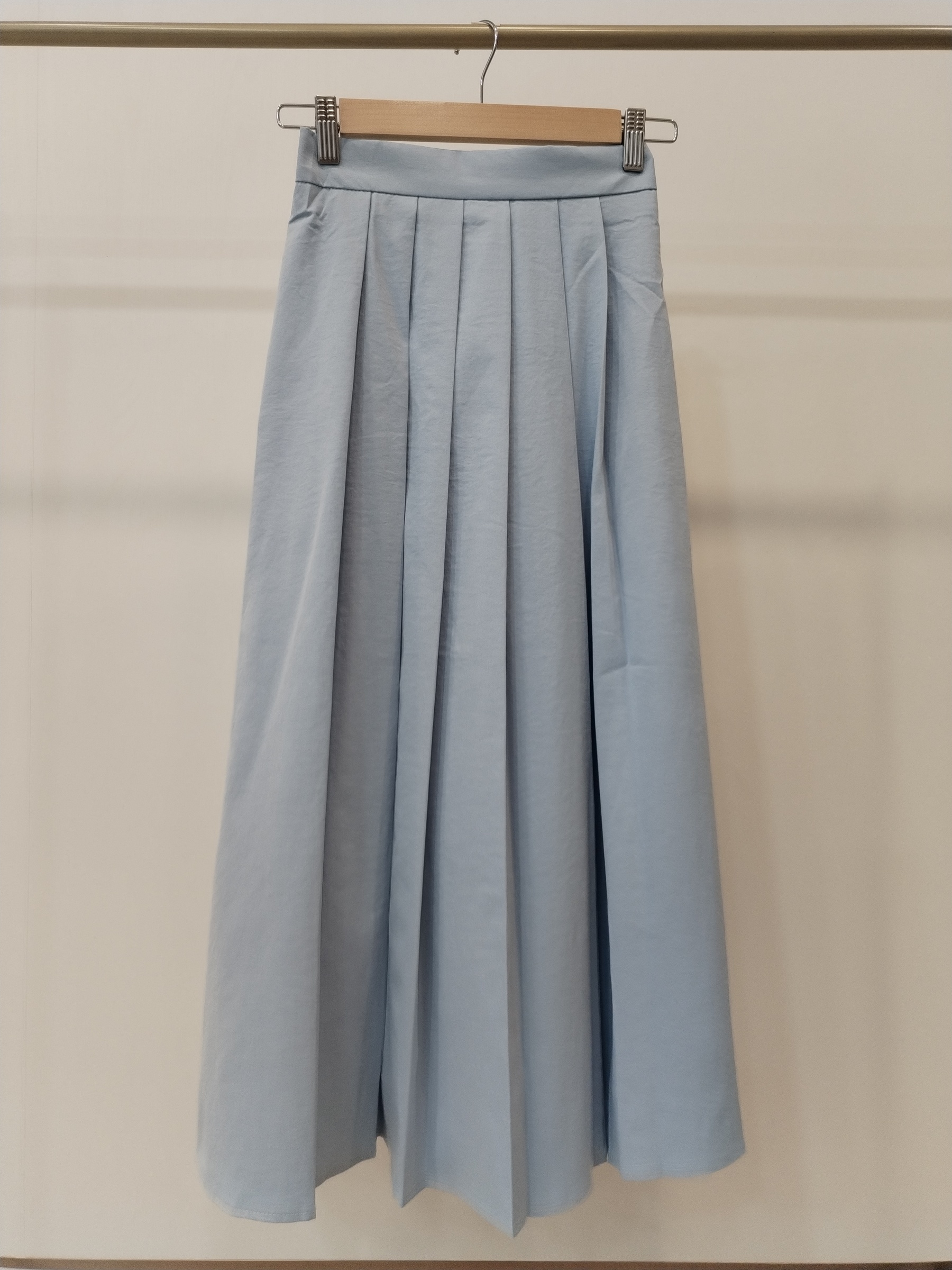 2851 Panthea Half Elastic Waist Pleated Midi Skirt (UW 31-42cm; H 43-60cm; L 82cm)