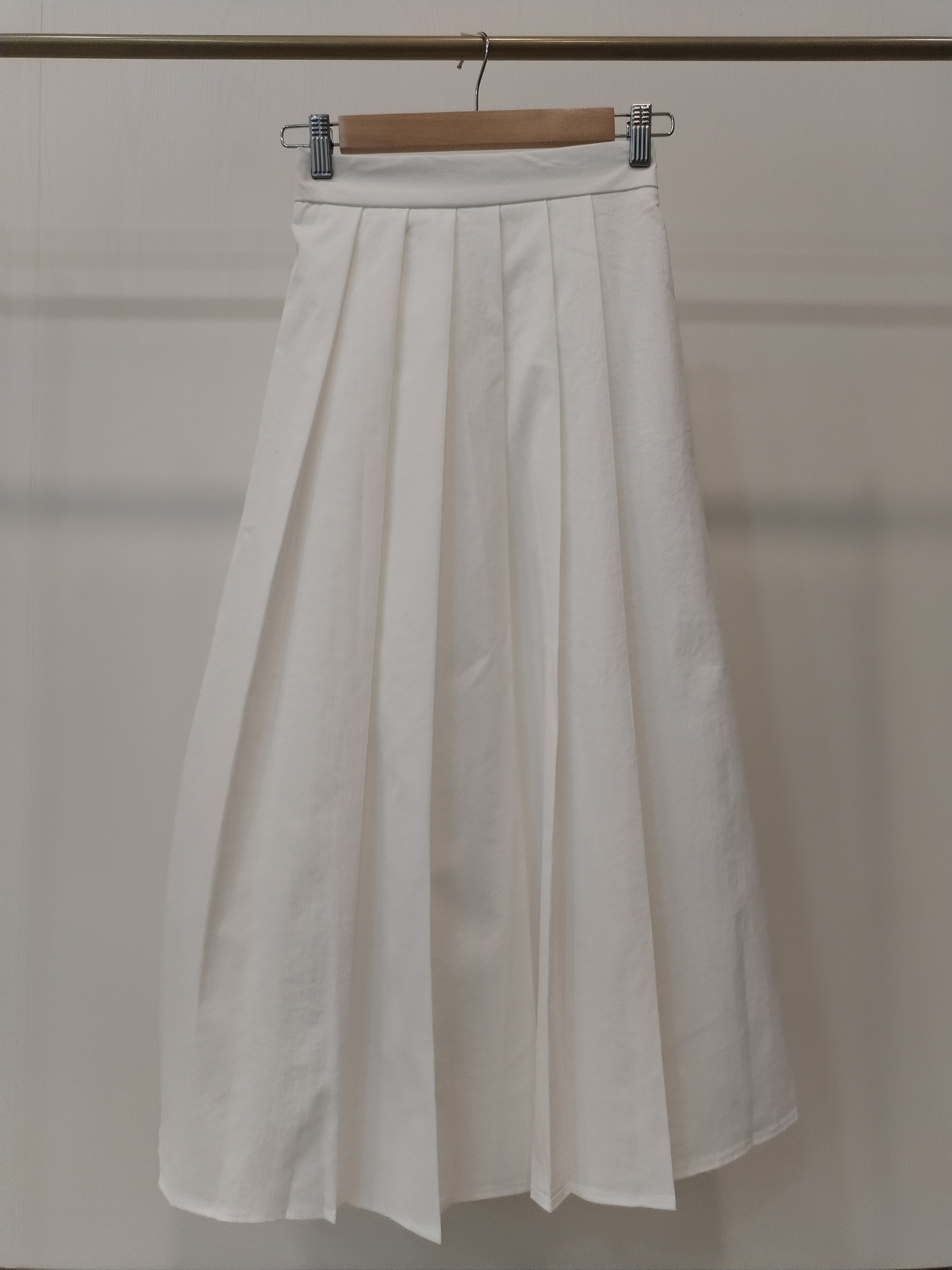 2851 Panthea Half Elastic Waist Pleated Midi Skirt (UW 31-42cm; H 43-60cm; L 82cm)