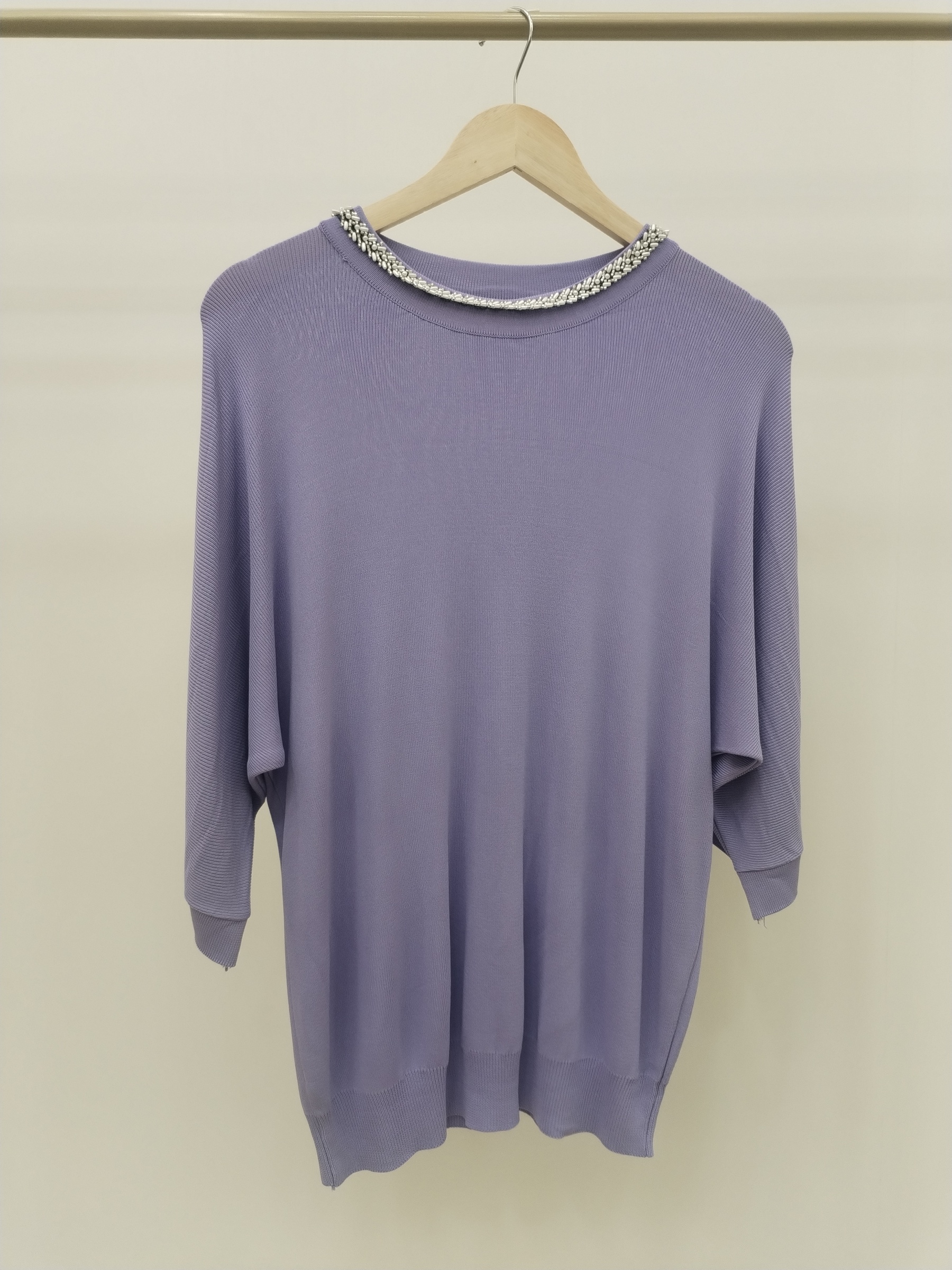 17891 Baveno Bead Embellished Neck Cooling Knit Top (B 52-60cm; L 58cm)