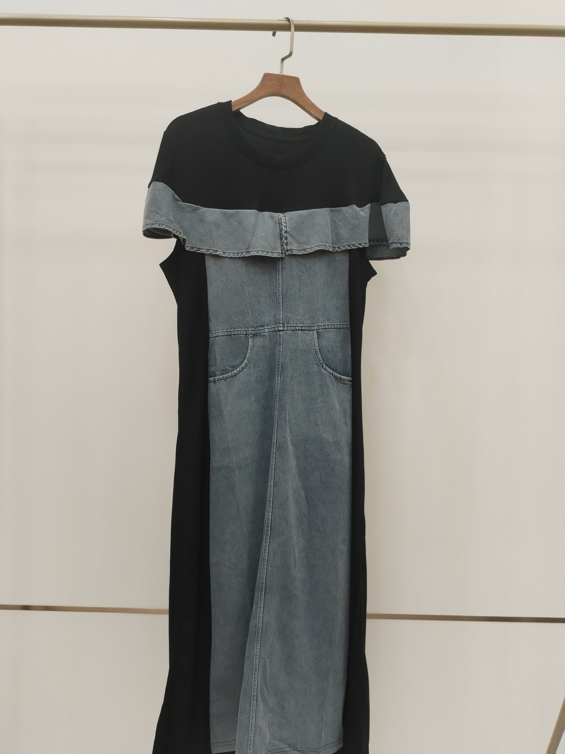 1092 Peirra Denim Patchwork Cotton Dress (B 48-53cm; H 53-65cm; L 113cm)