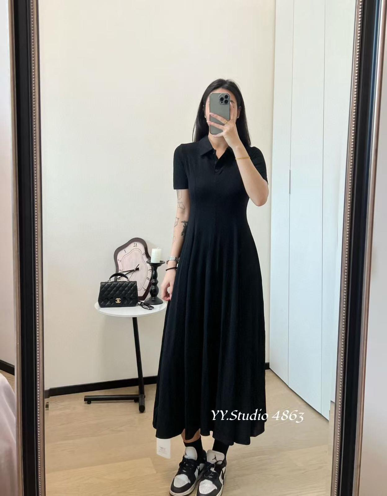 4863 Felynda Collared Flare Ribbed Dress (B 40-55cm; H FS; L 105cm)