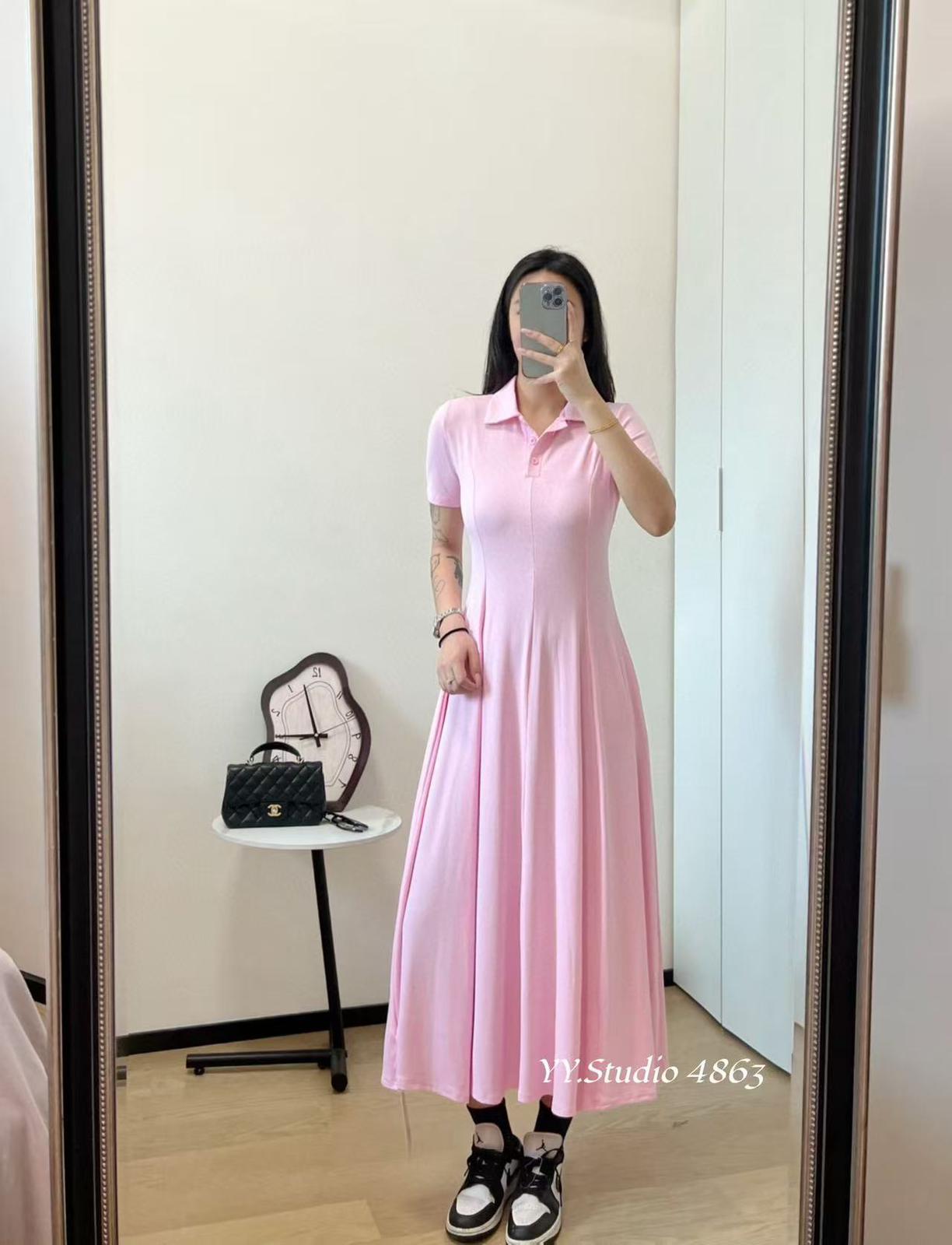 4863 Felynda Collared Flare Ribbed Dress (B 40-55cm; H FS; L 105cm)