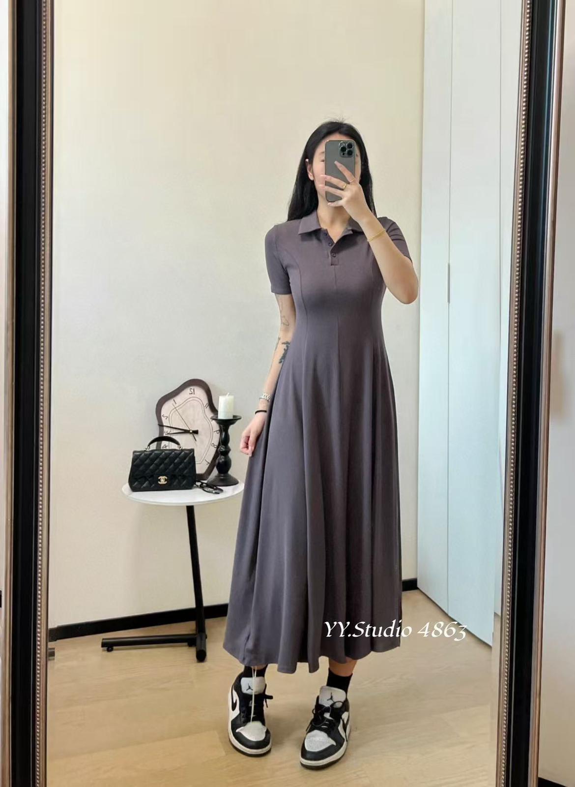 4863 Felynda Collared Flare Ribbed Dress (B 40-55cm; H FS; L 105cm)