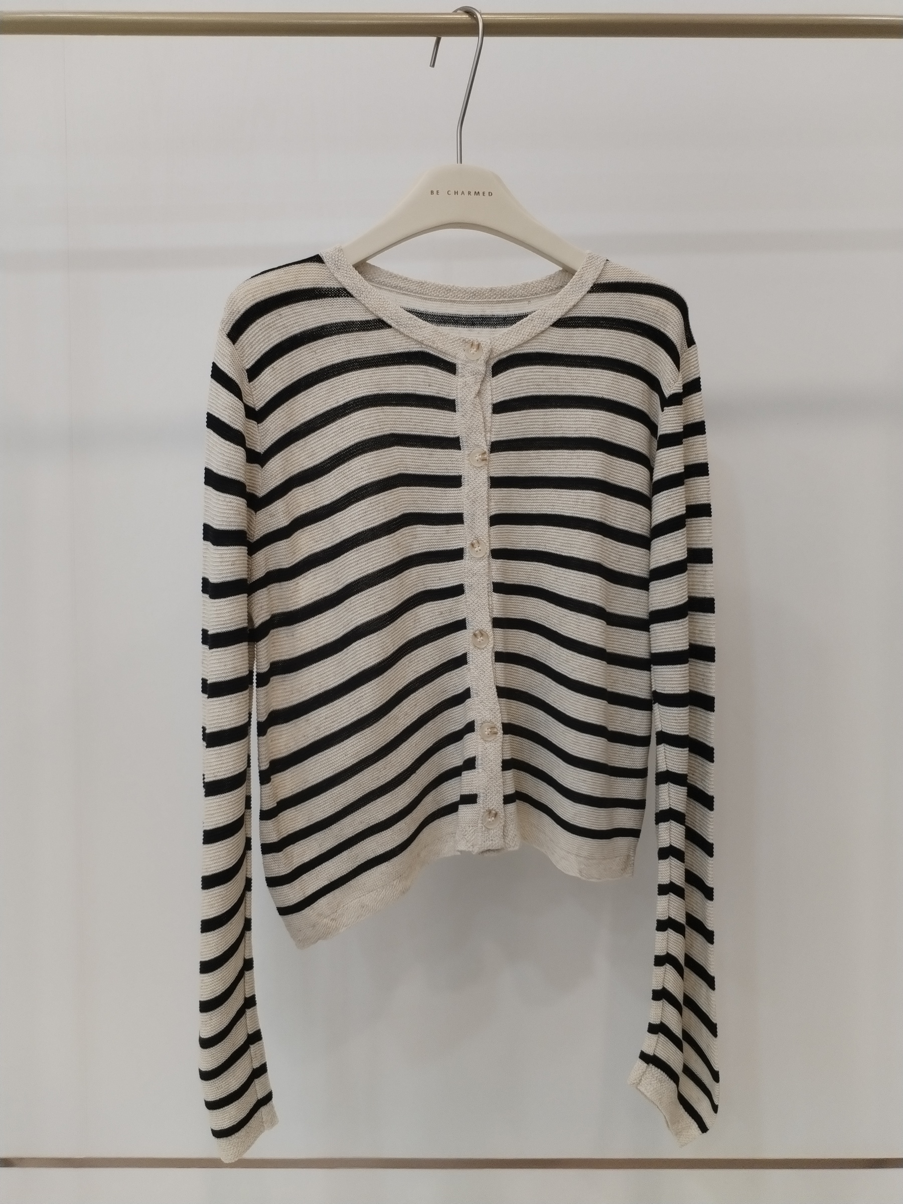 M490 Sannora Striped Knit Cardigan (B 50-55cm; L 48cm)