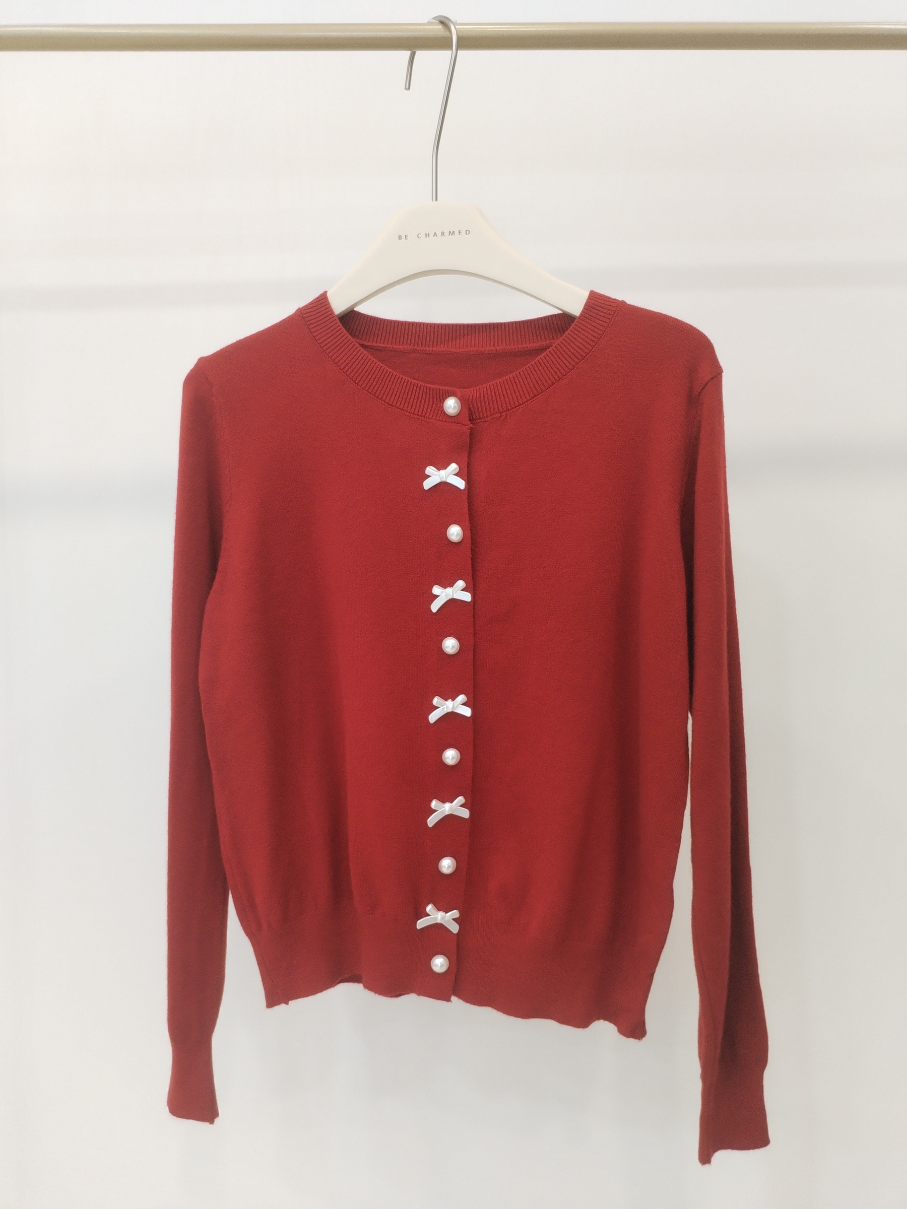 33291 Erla Bow Embellished Knit Cardigan (B 48-56cm; L 50cm)